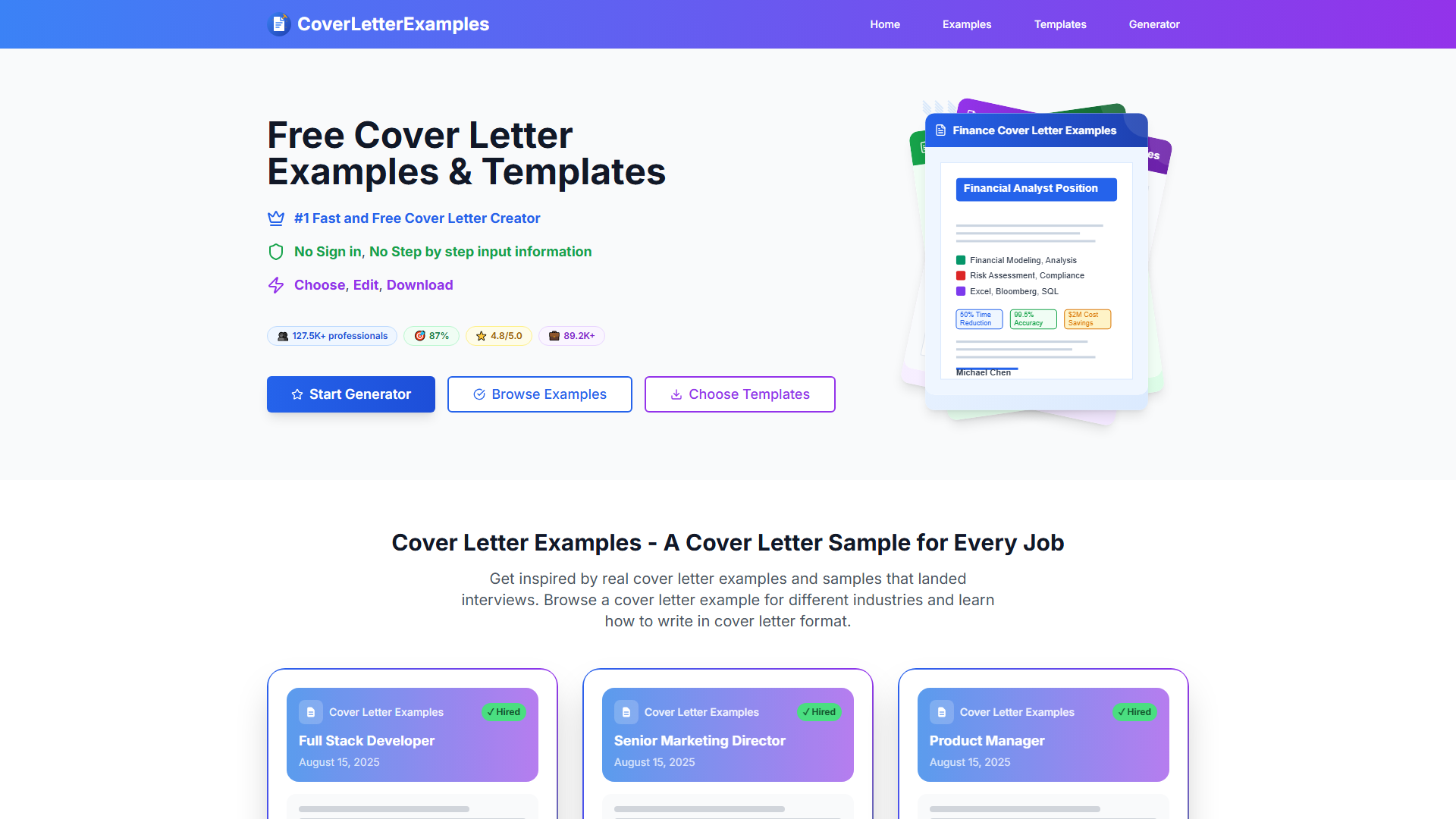 Cover Letter Examples & Templates Screenshot Cover Letter Examples & Templates Screenshot