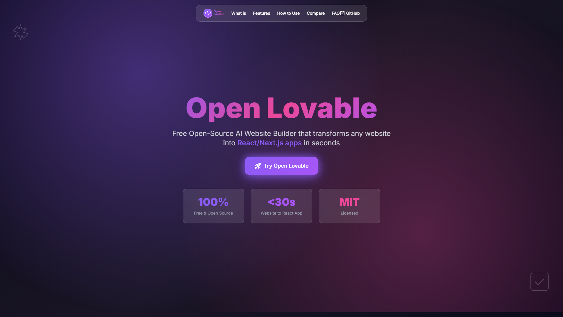 Open Lovable Screenshot Open Lovable Screenshot