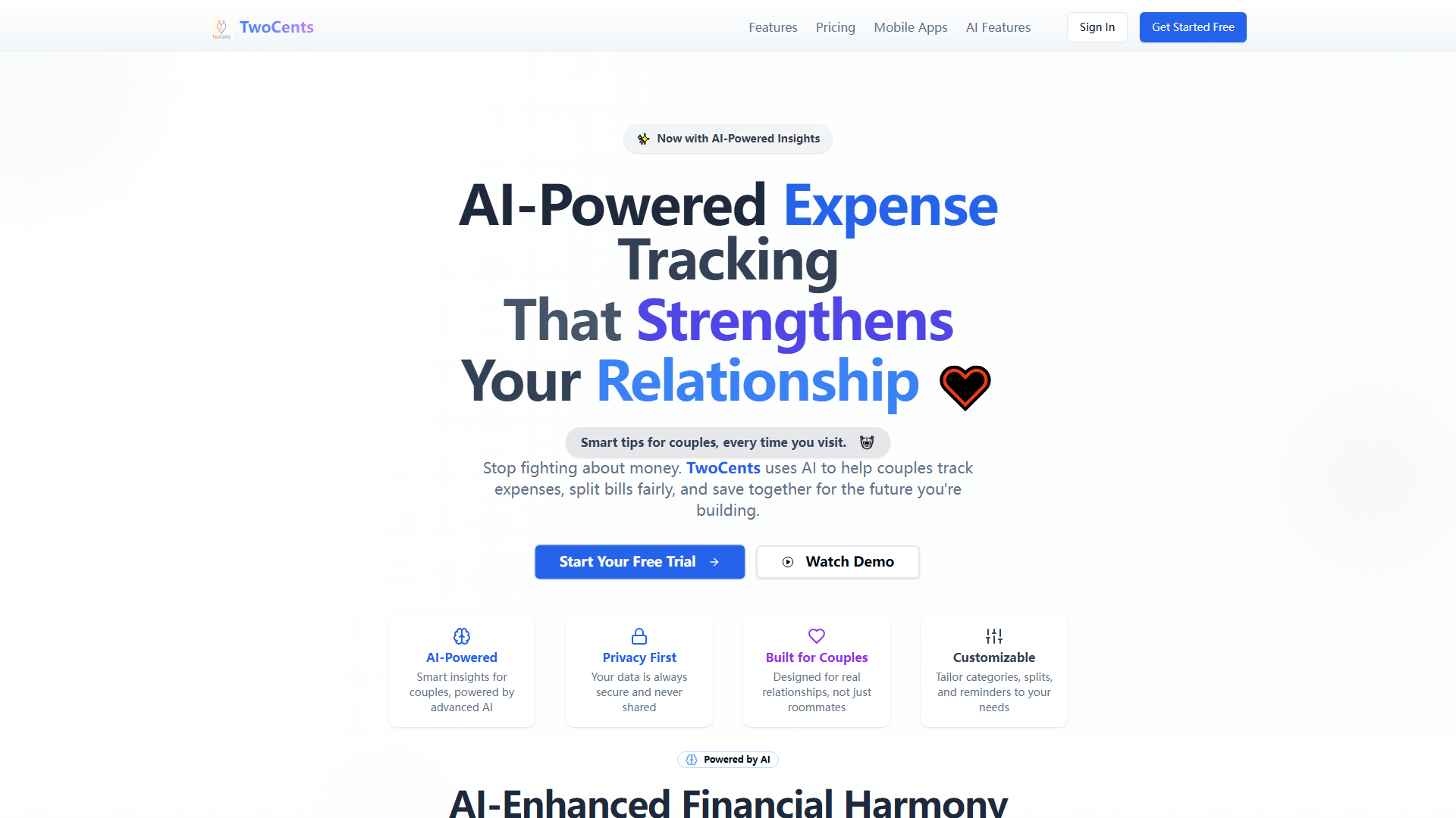 TwoCents - Expense Tracker for Couples Screenshot
