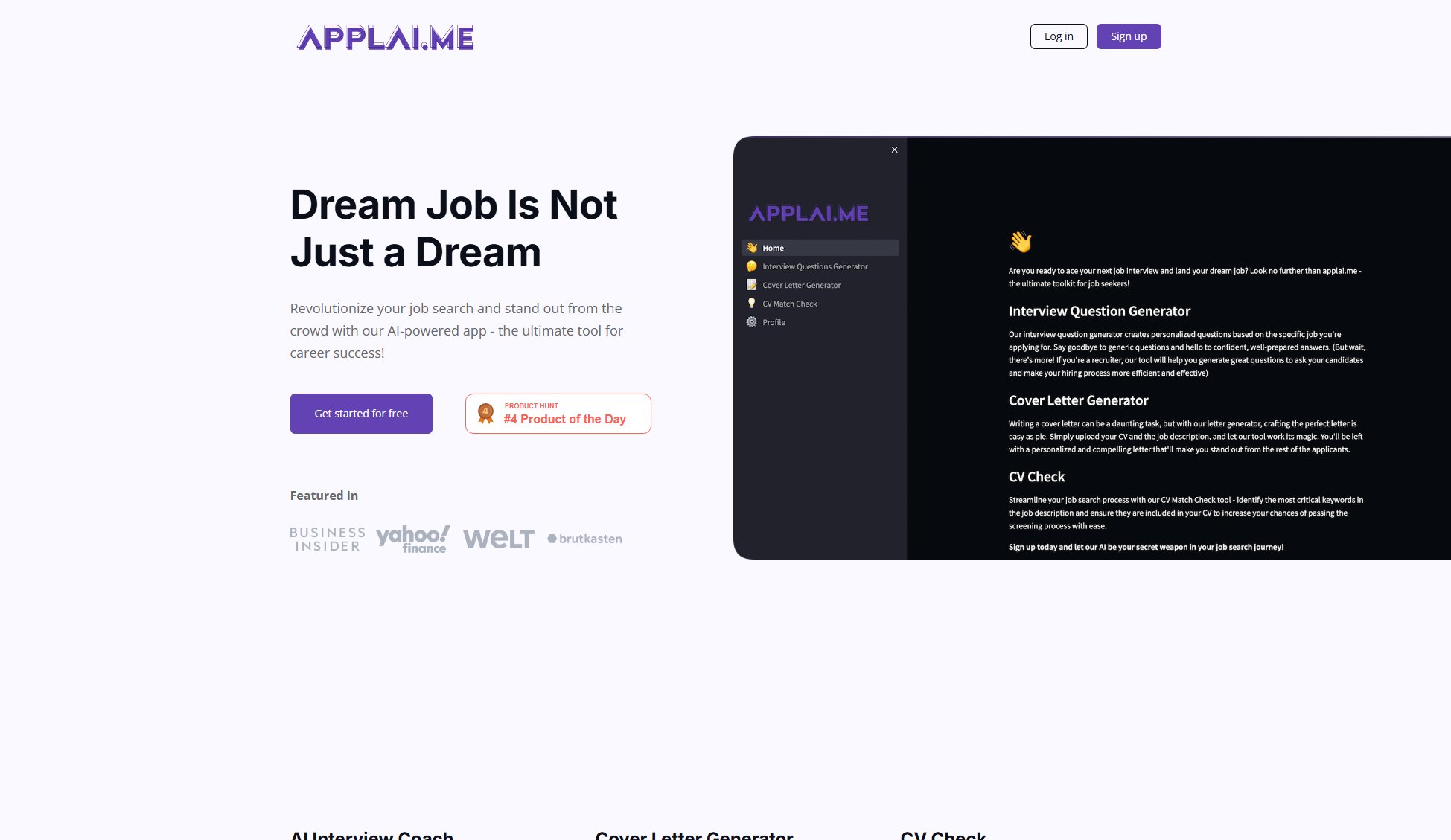 applai.me applai.me Interface & Screenshots applai.me applai.me Interface & Screenshots