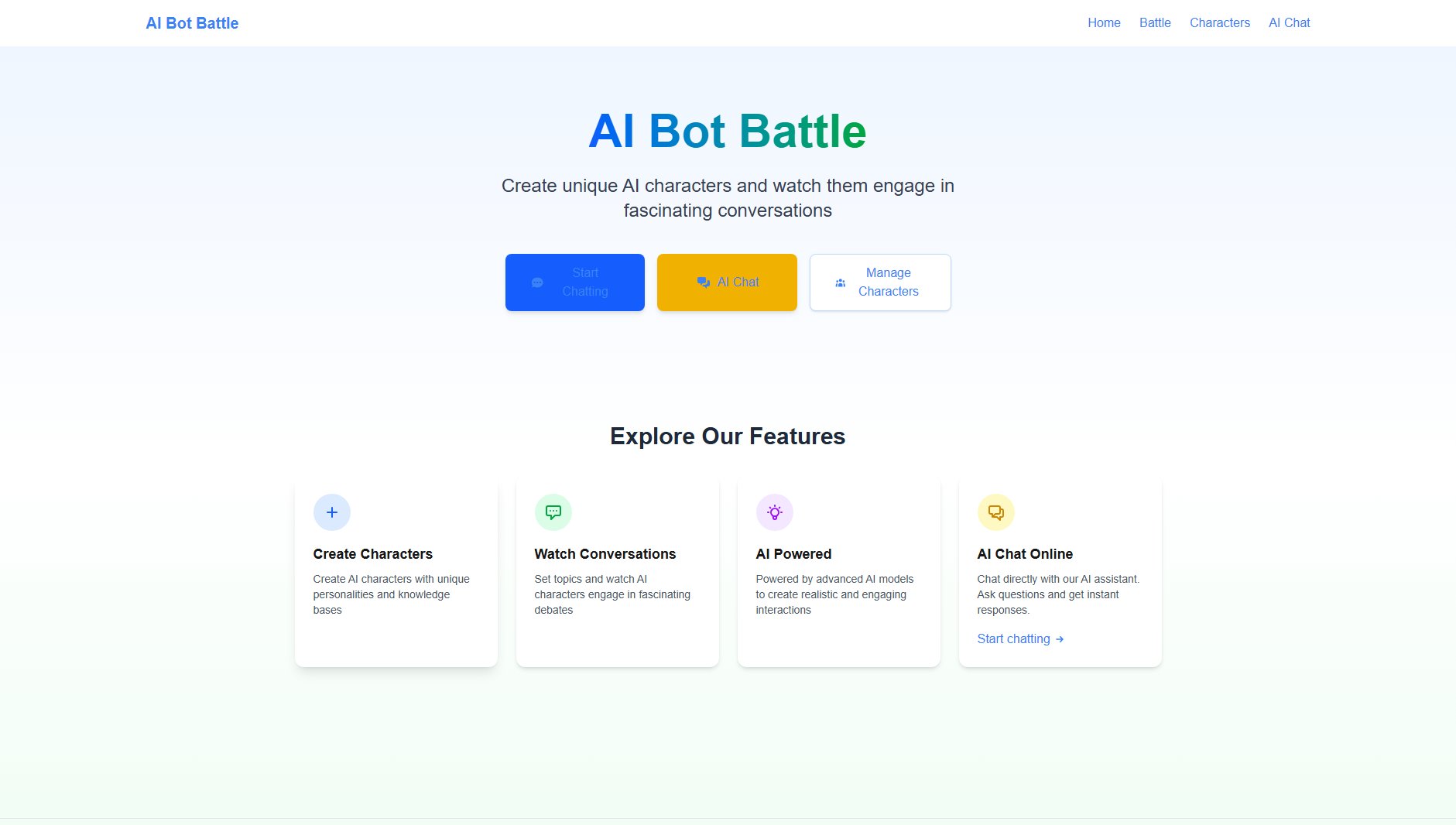 AI Bot Battle AI Bot Battle Interface & Screenshots AI Bot Battle AI Bot Battle Interface & Screenshots