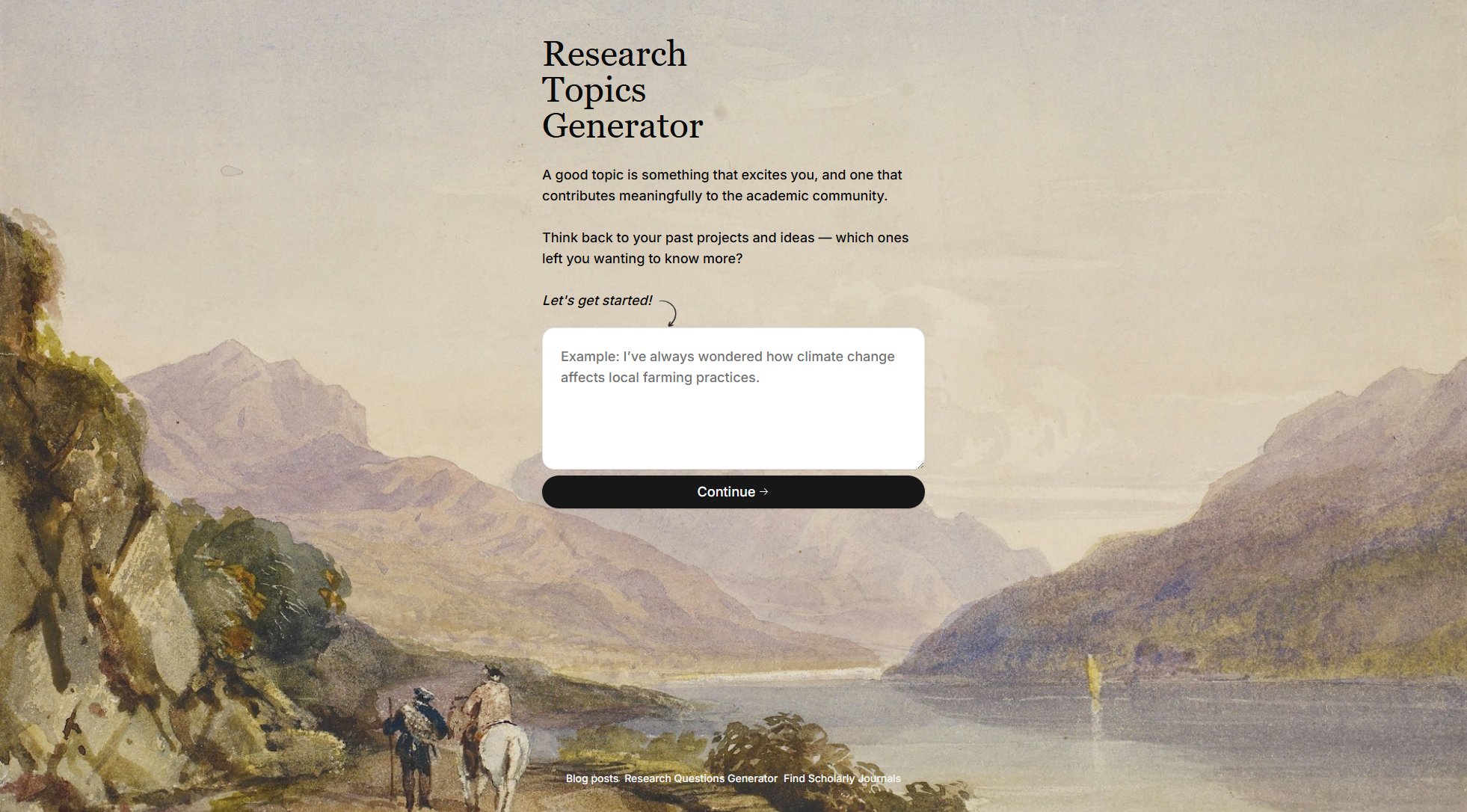 Research Topics Generator Research Topics Generator Interface & Screenshots