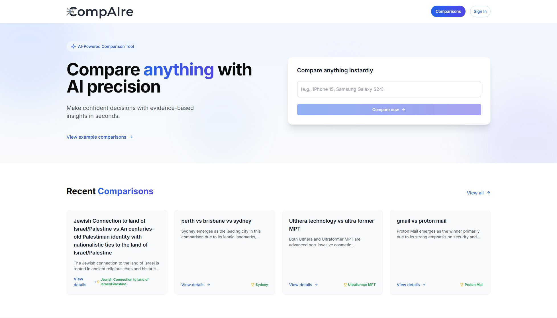 CompAIre CompAIre Interface & Screenshots CompAIre CompAIre Interface & Screenshots