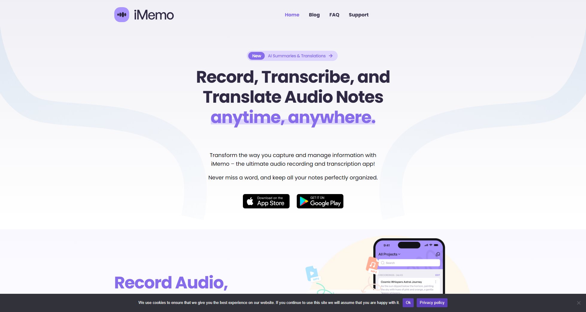 iMemo iMemo Interface & Screenshots