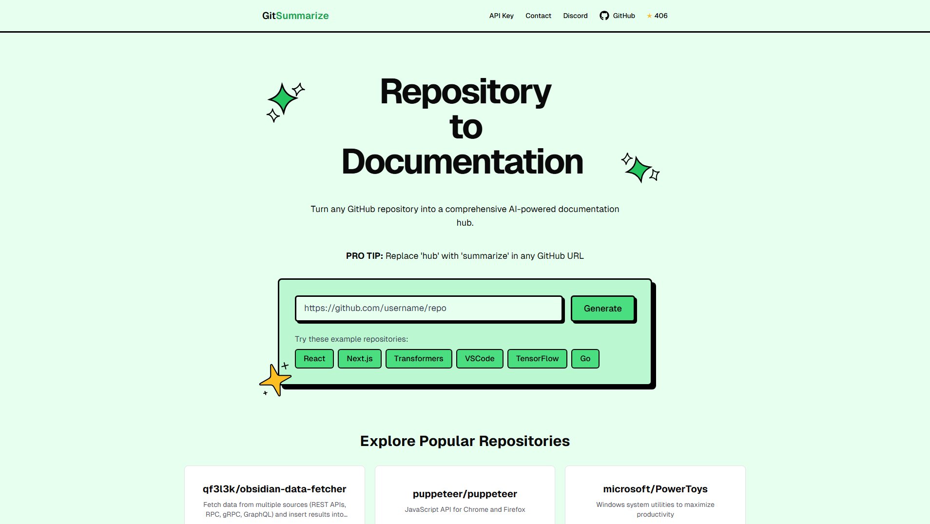 GitSummarize GitSummarize Interface & Screenshots