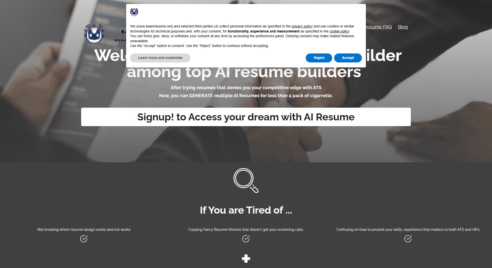 Kaamresume Kaamresume Interface & Screenshots