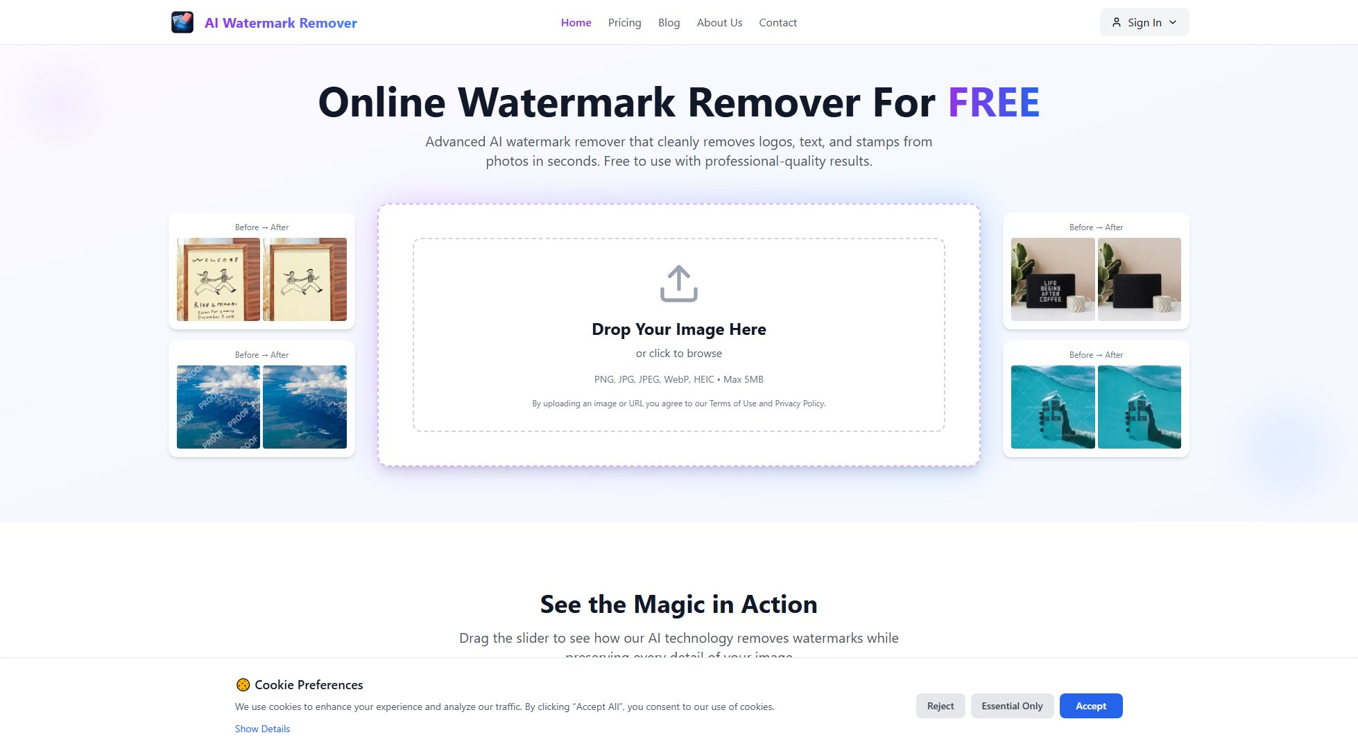 AI Watermark Remover AI Watermark Remover Interface & Screenshots