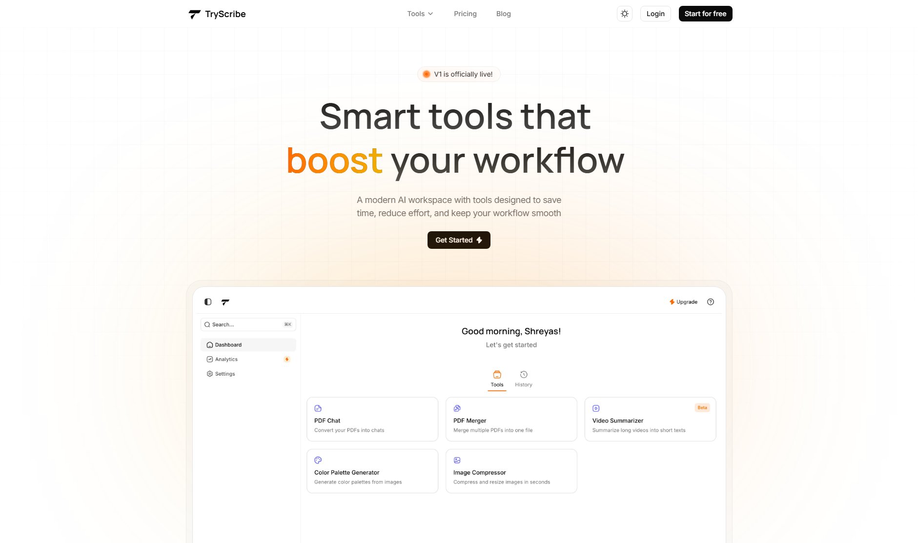 TryScribe TryScribe Interface & Screenshots