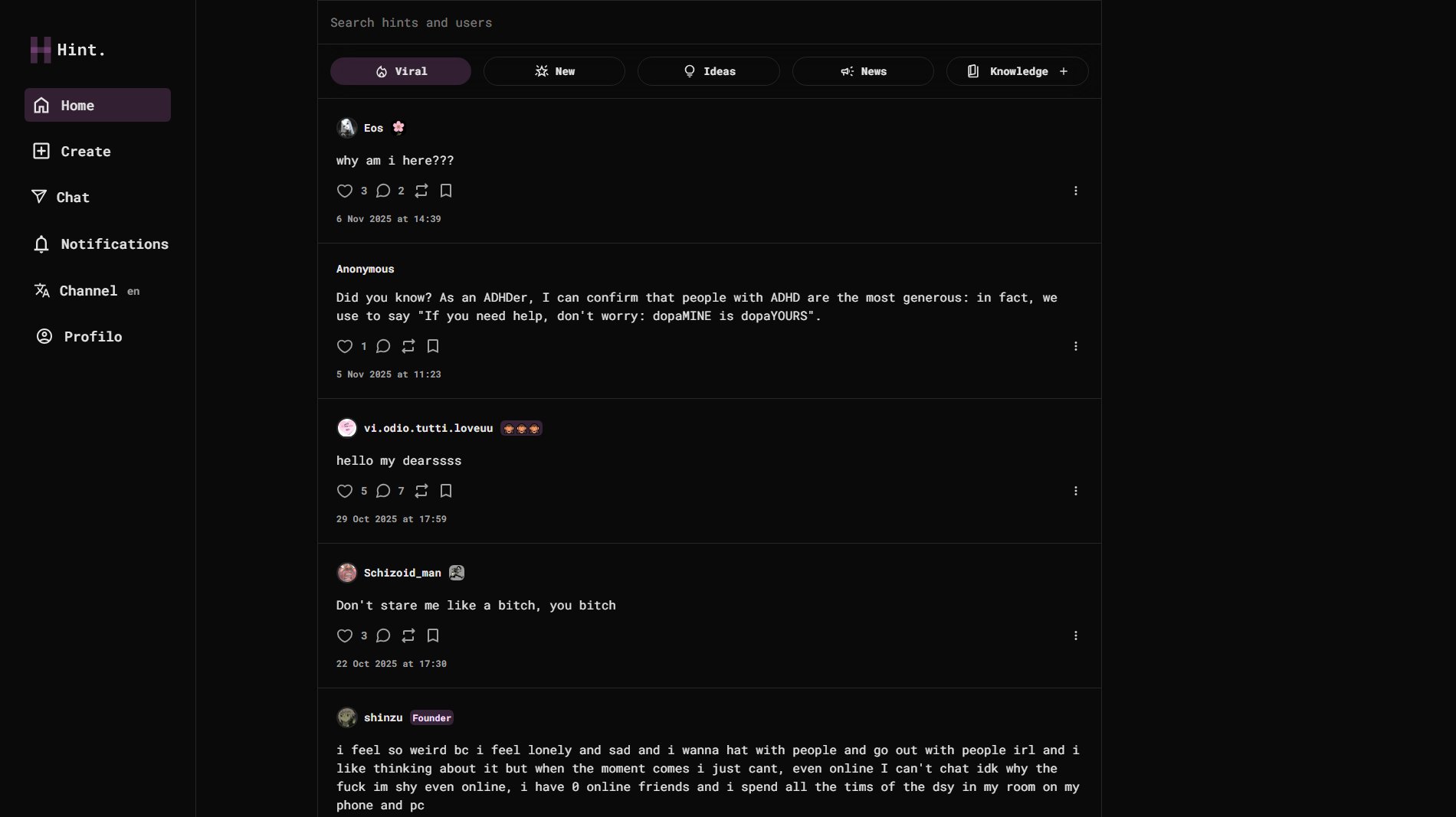 Hint Hint Interface & Screenshots