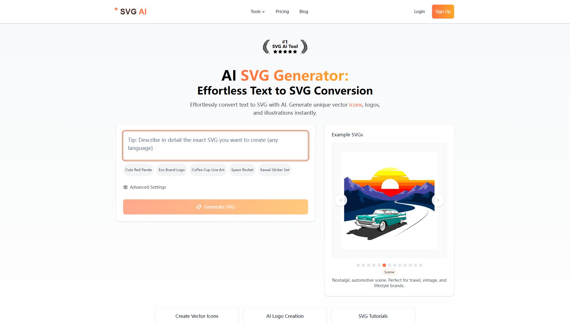 AI SVG Generator AI SVG Generator Interface & Screenshots