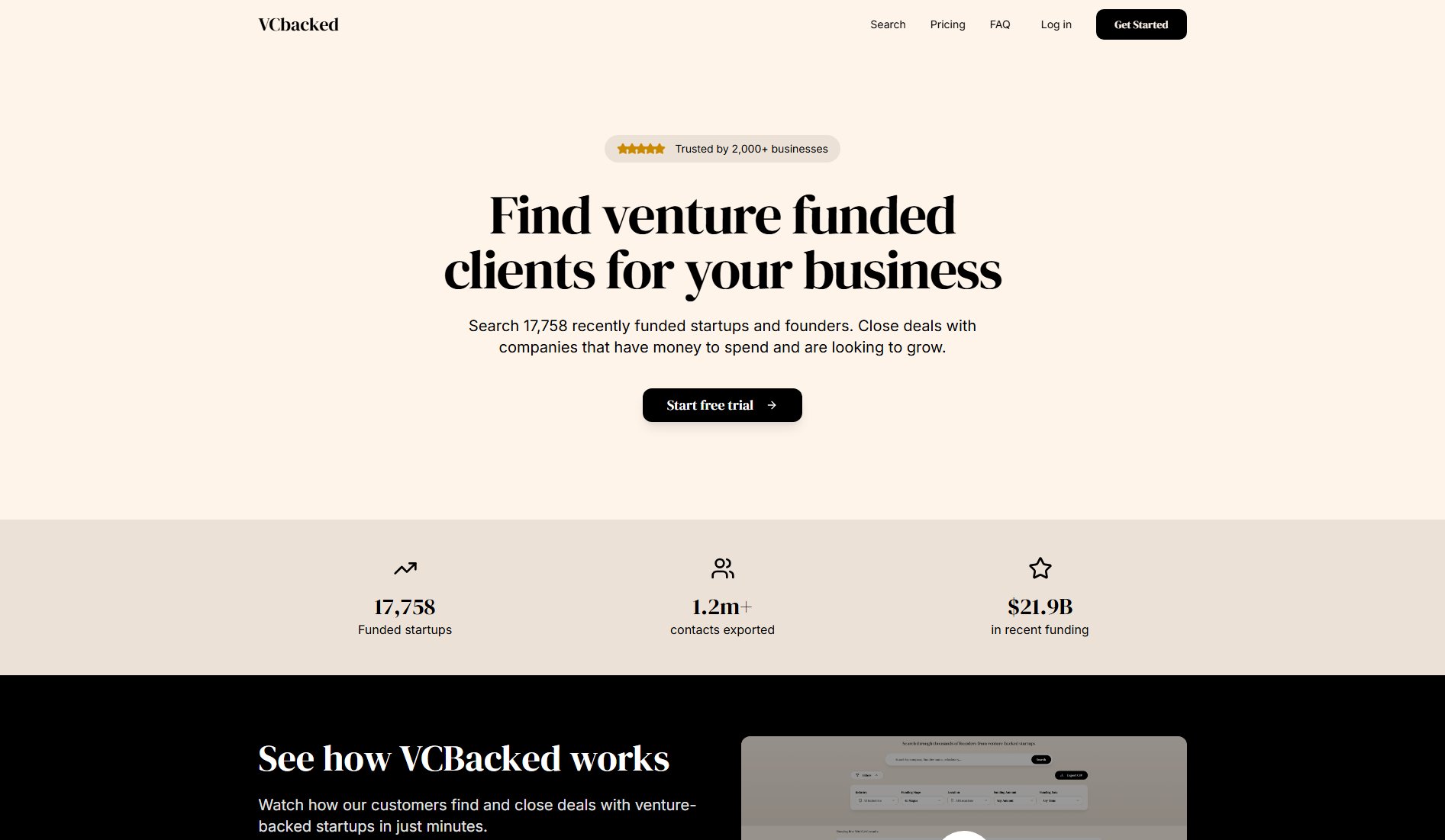 VCBacked VCBacked Interface & Screenshots