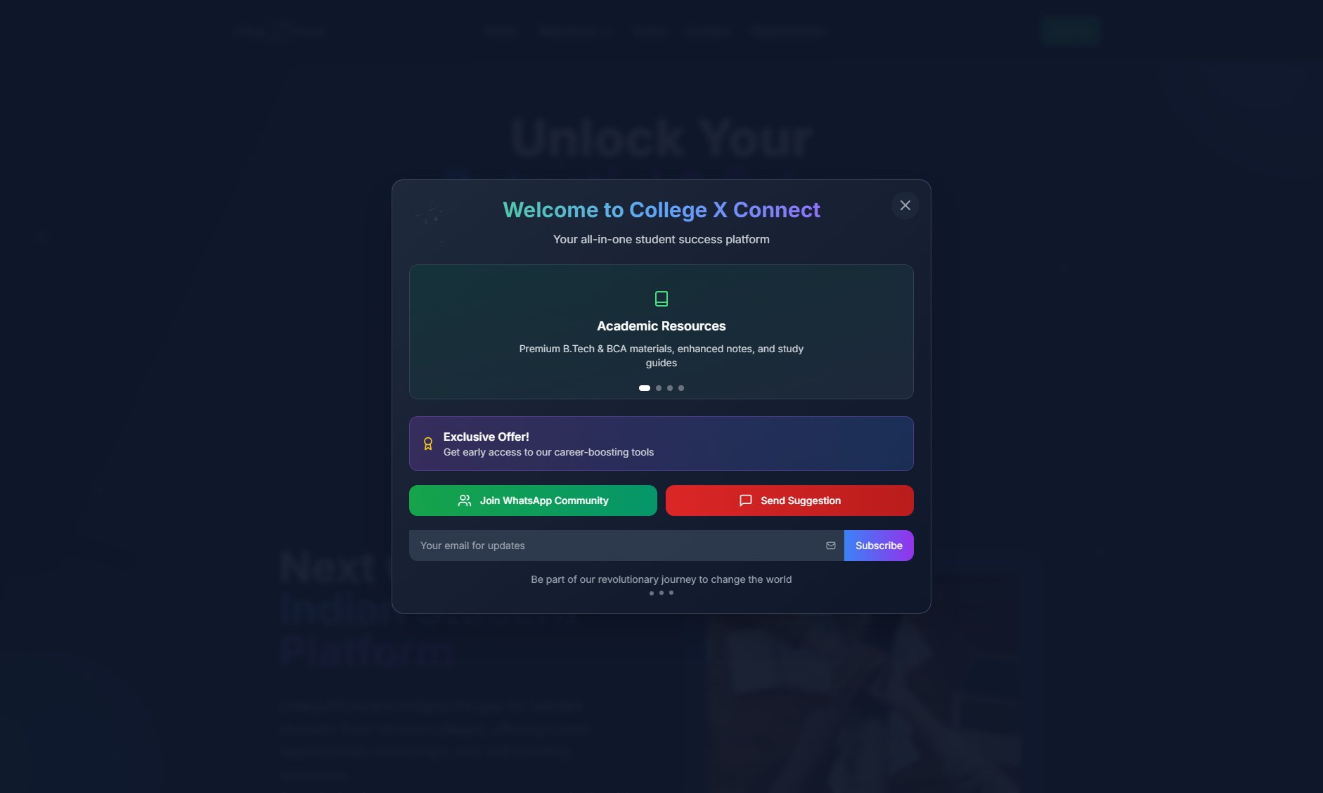 CollegeXConnect Screenshot