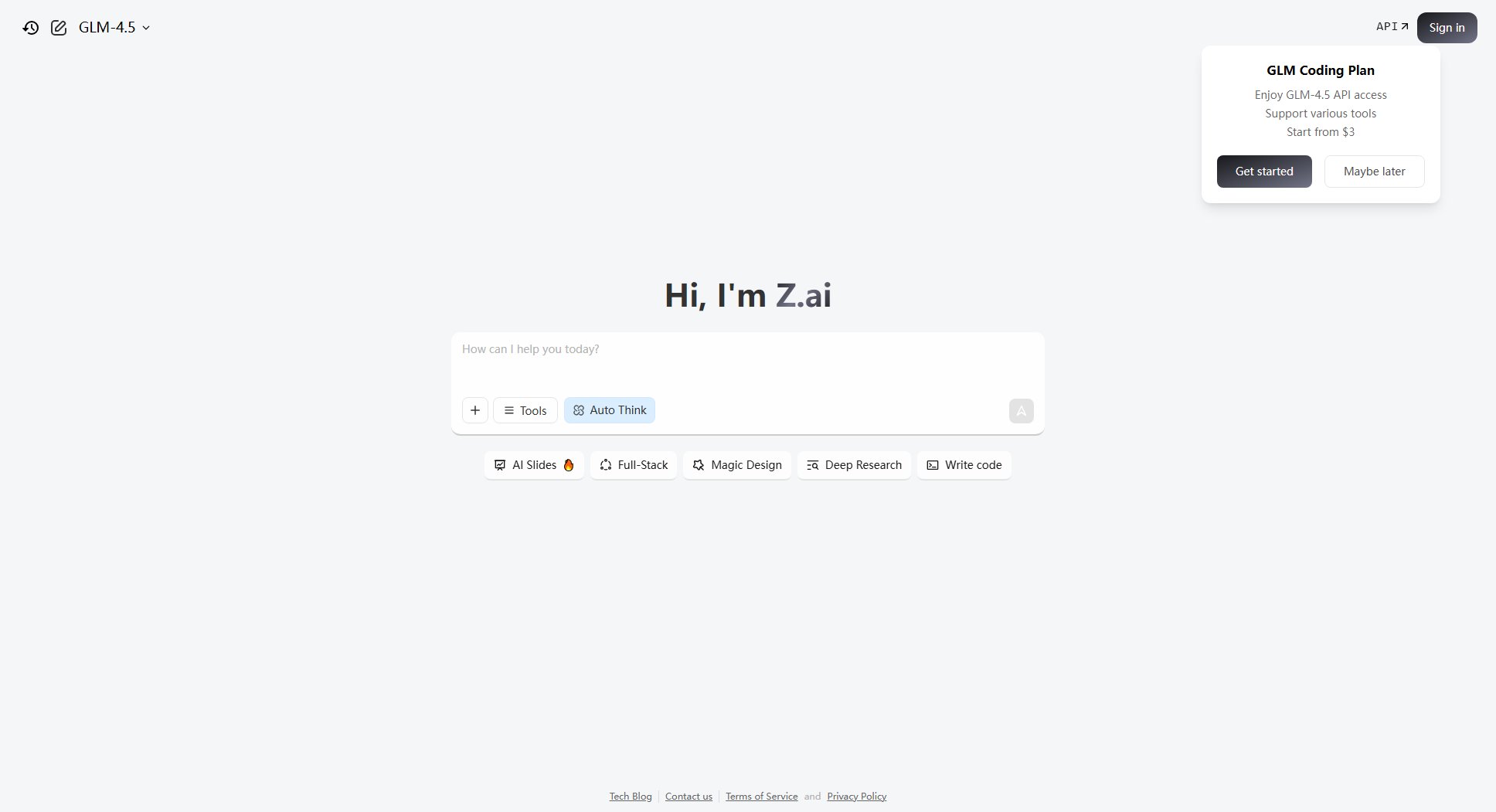Z.ai Z.ai Interface & Screenshots