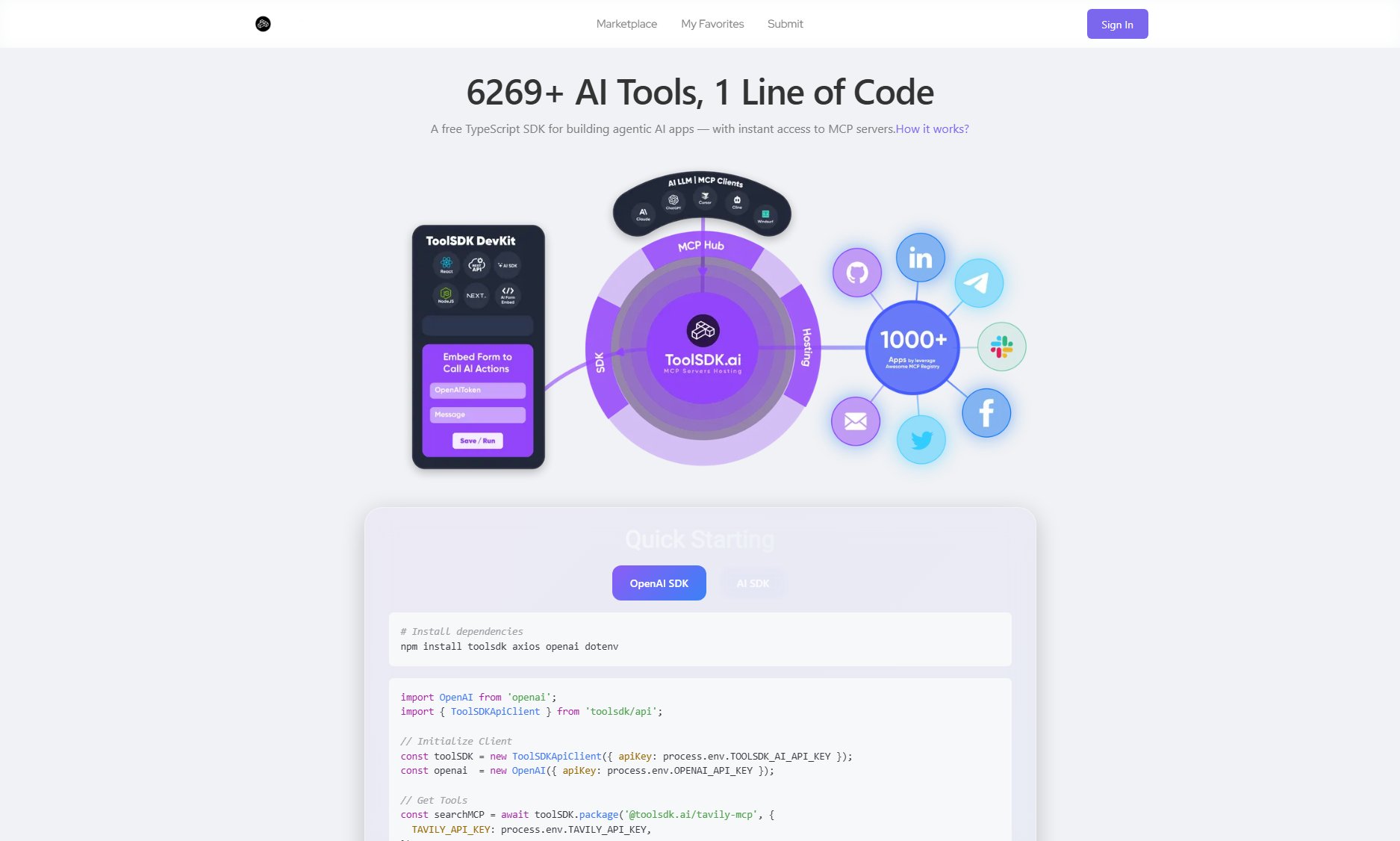 ToolSDK.ai ToolSDK.ai Interface & Screenshots