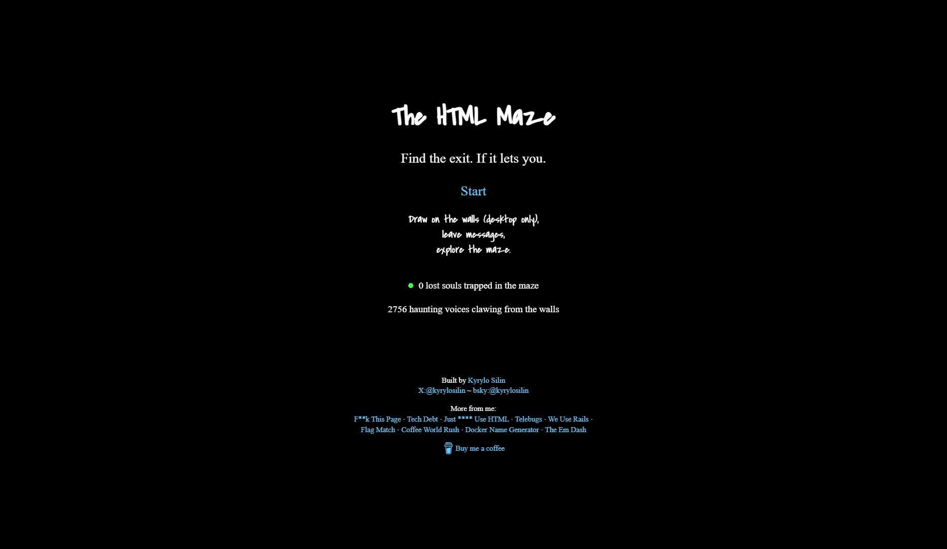 The HTML Maze The HTML Maze Interface & Screenshots The HTML Maze The HTML Maze Interface & Screenshots