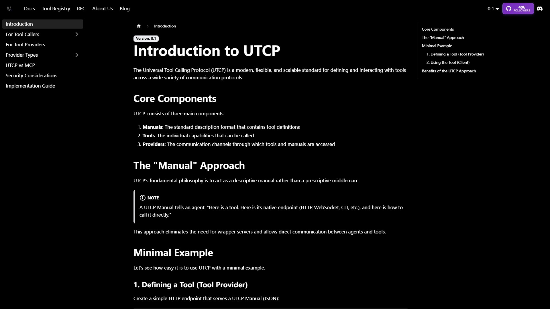 Universal Tool Calling Protocol (UTCP) Screenshot Universal Tool Calling Protocol (UTCP) Screenshot