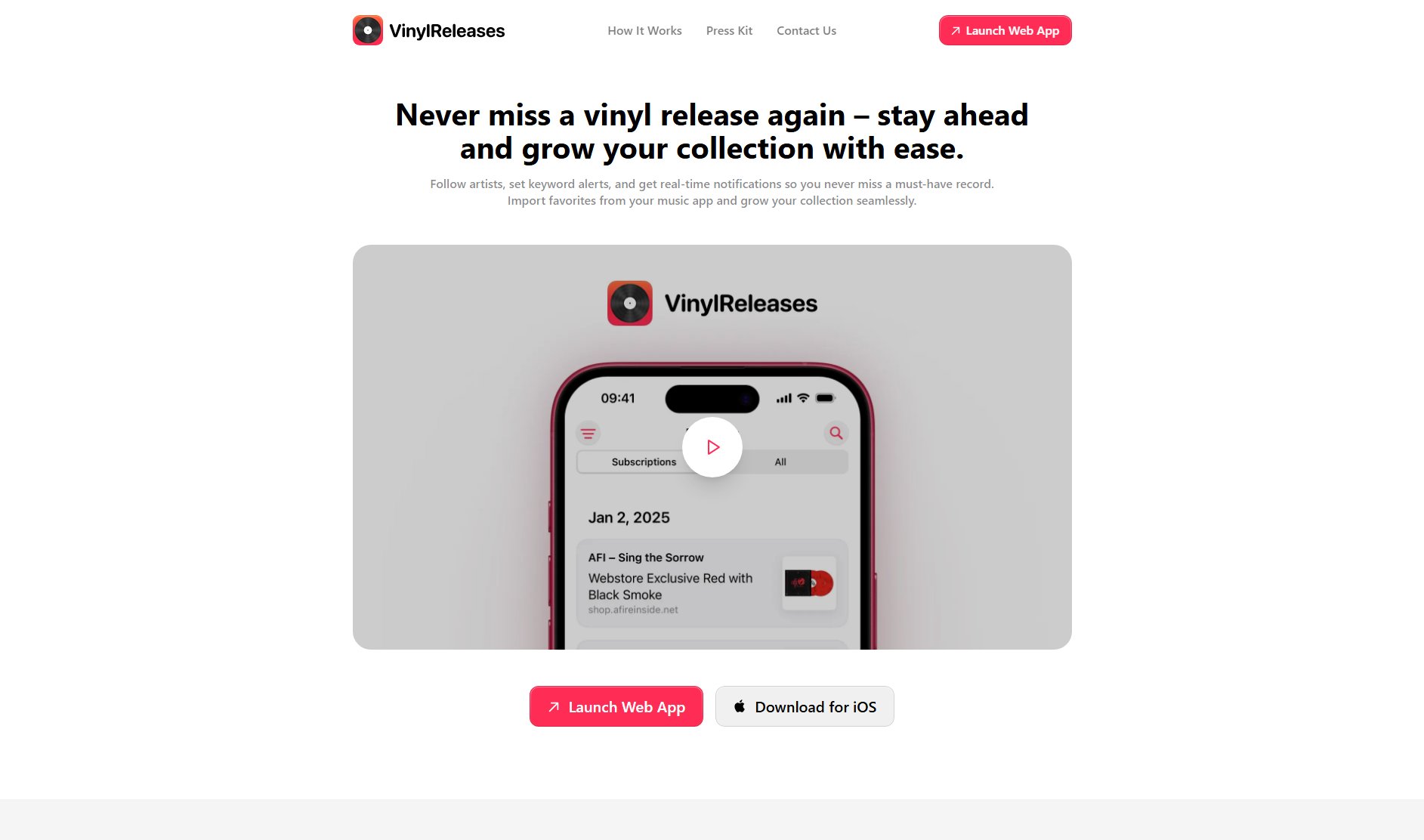 VinylReleases Screenshot