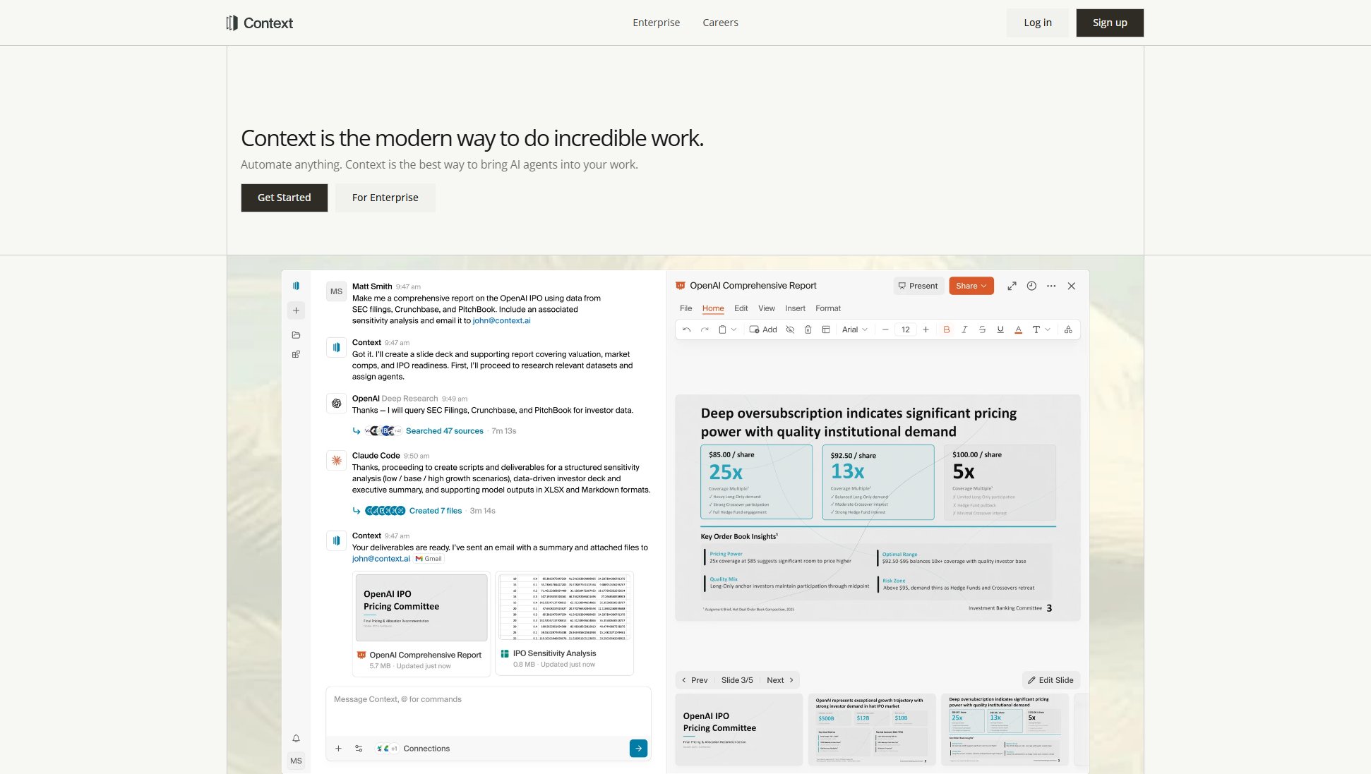 Context Context Interface & Screenshots