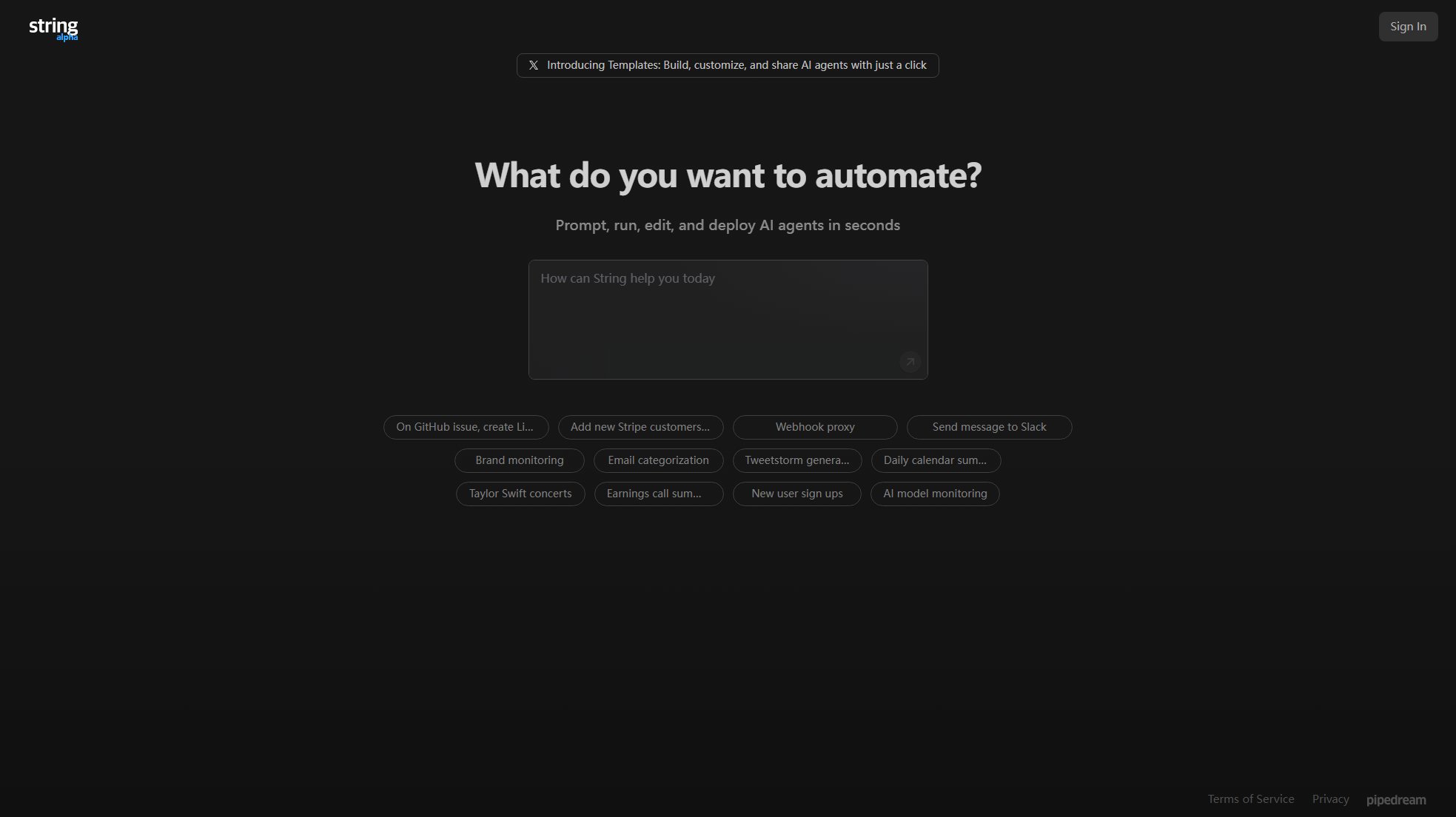 String.com String.com Interface & Screenshots