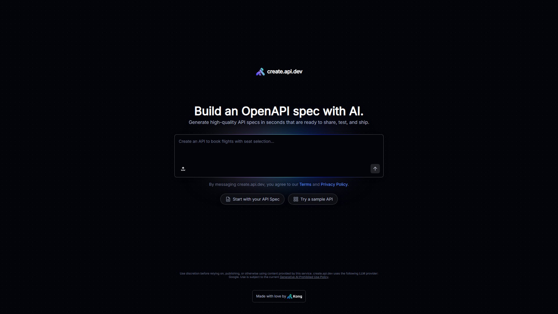 Kong's AI-powered OpenAPI spec builder Screenshot