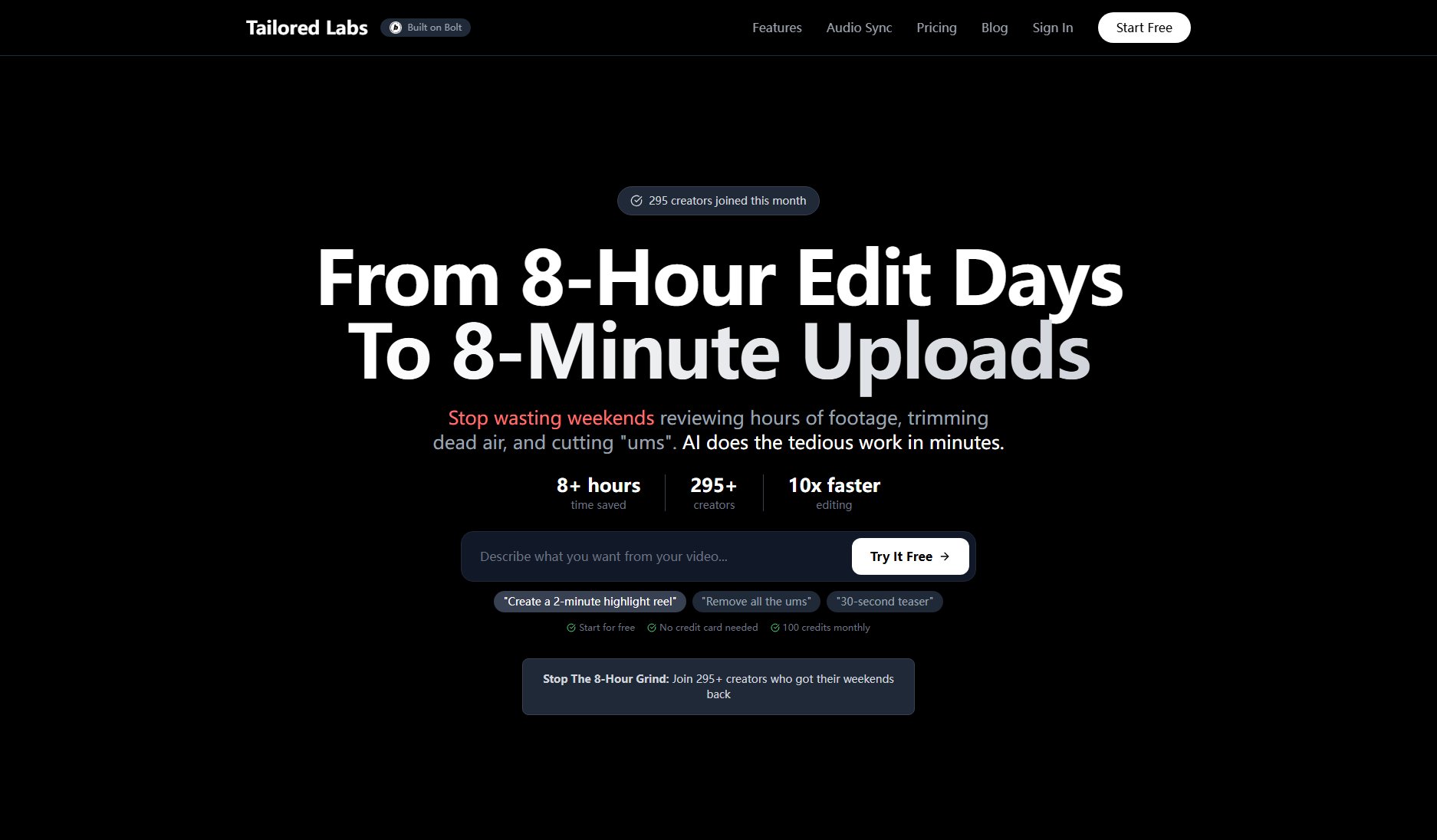 Tailored Labs Screenshot Tailored Labs Screenshot