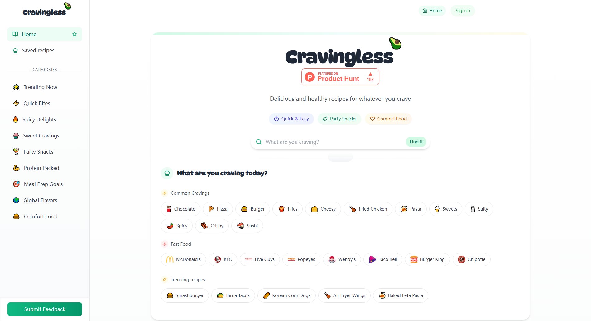 Cravingless Cravingless Interface & Screenshots