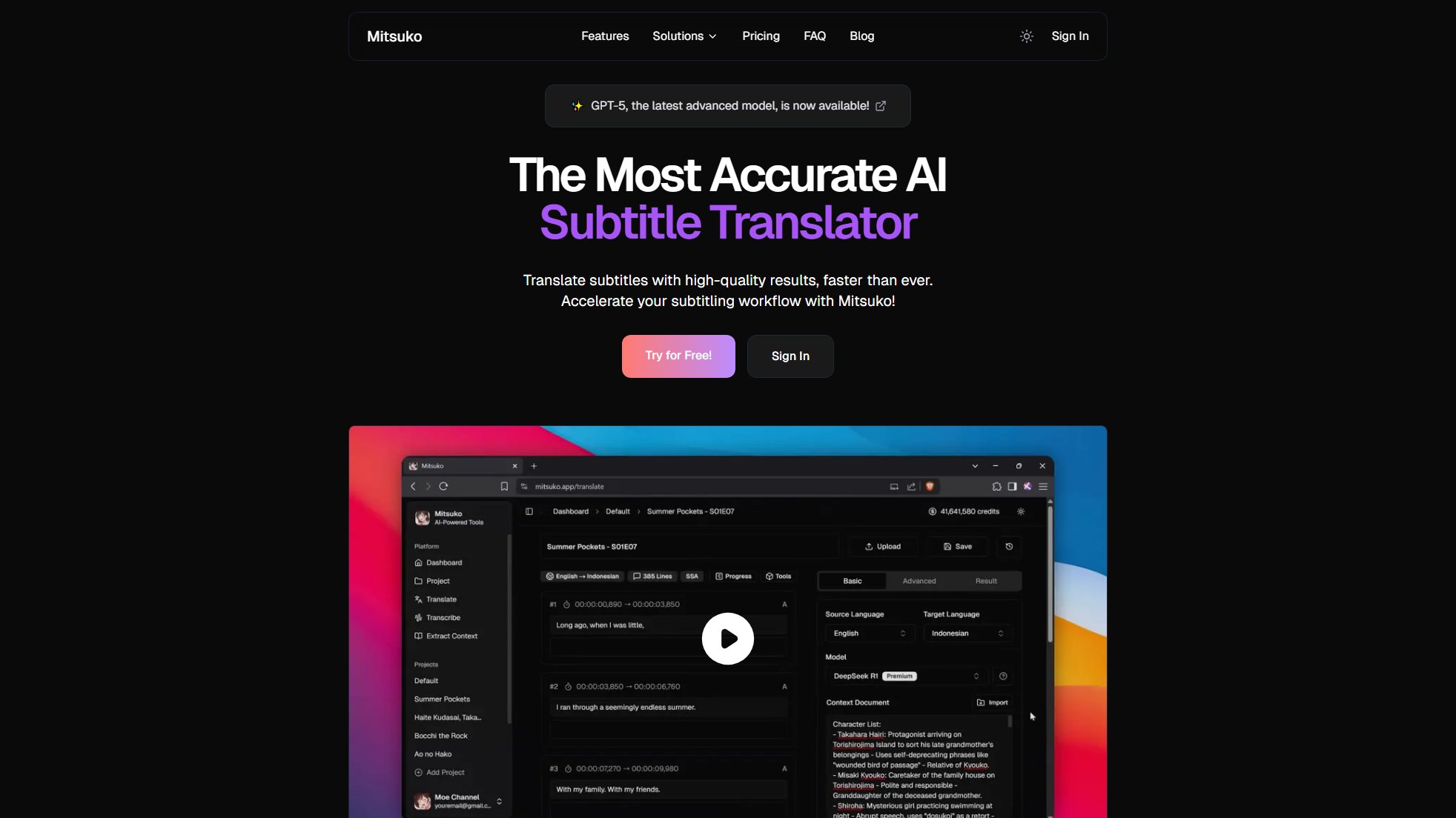 Mitsuko Mitsuko Interface & Screenshots