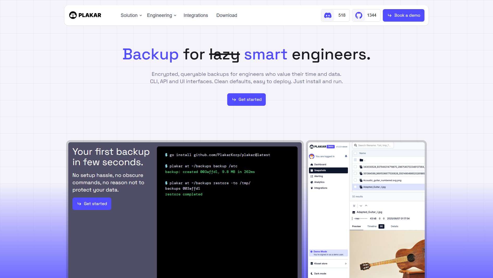 Plakar Plakar Interface & Screenshots Plakar Plakar Interface & Screenshots
