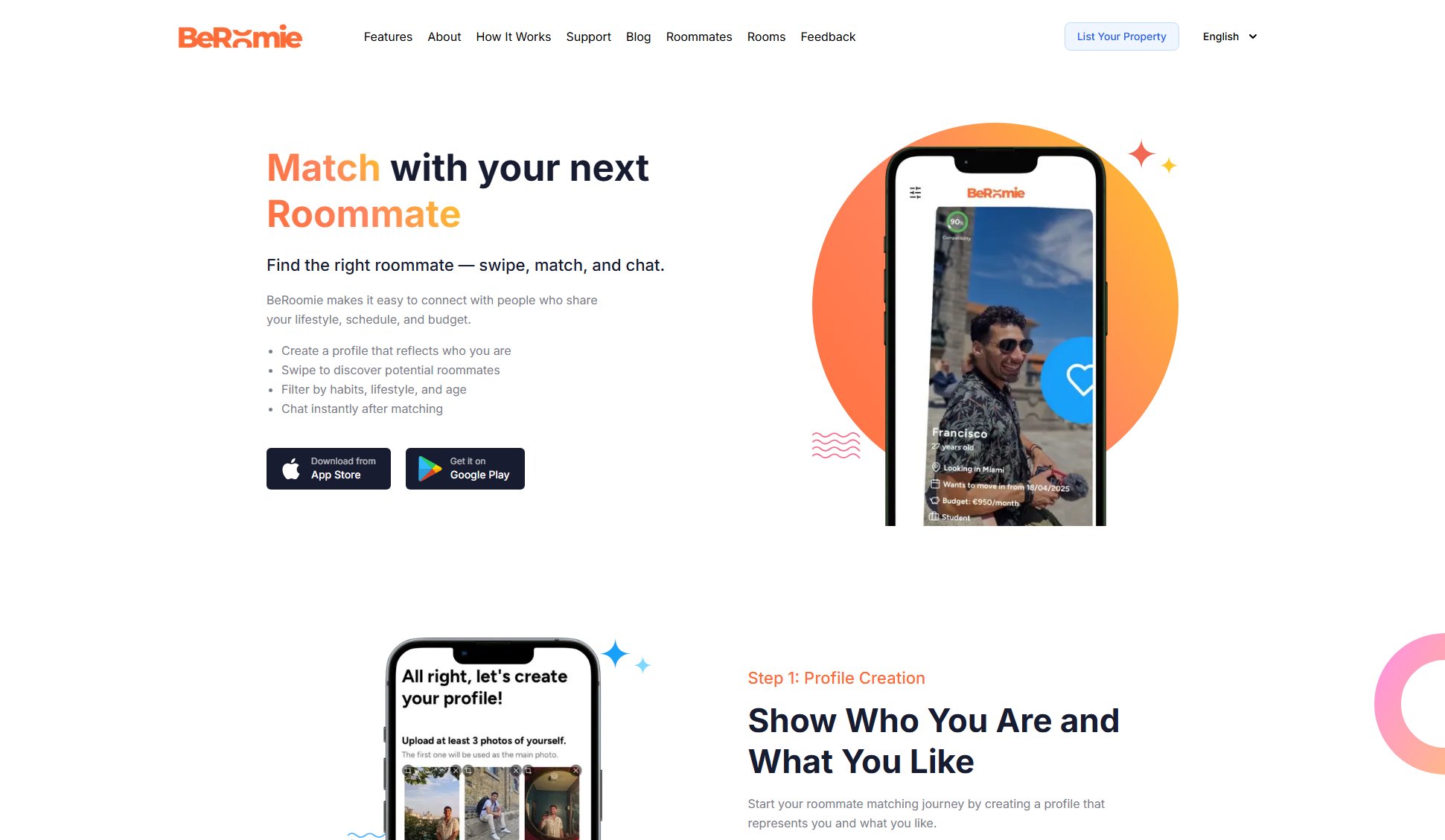 BeRoomie BeRoomie Interface & Screenshots BeRoomie BeRoomie Interface & Screenshots