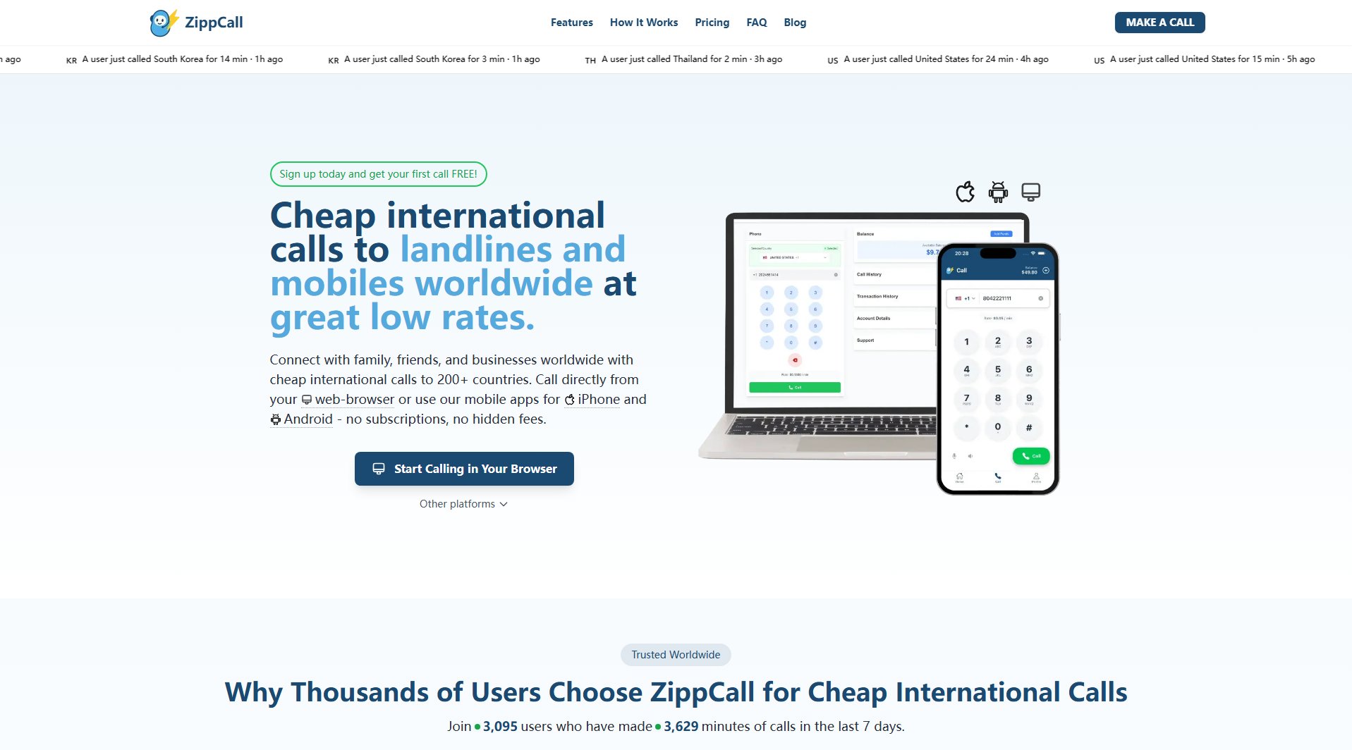 ZippCall ZippCall Interface & Screenshots