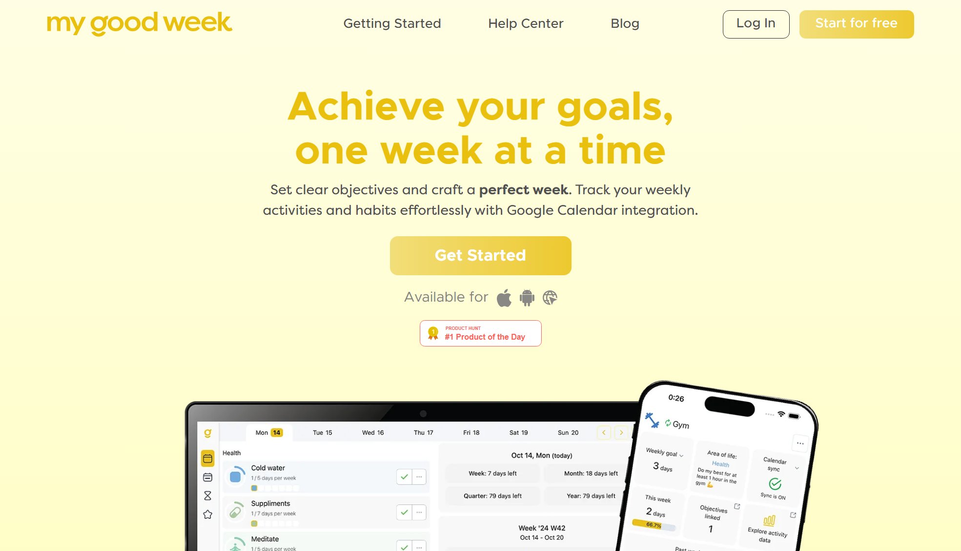 My Good Week My Good Week Interface & Screenshots