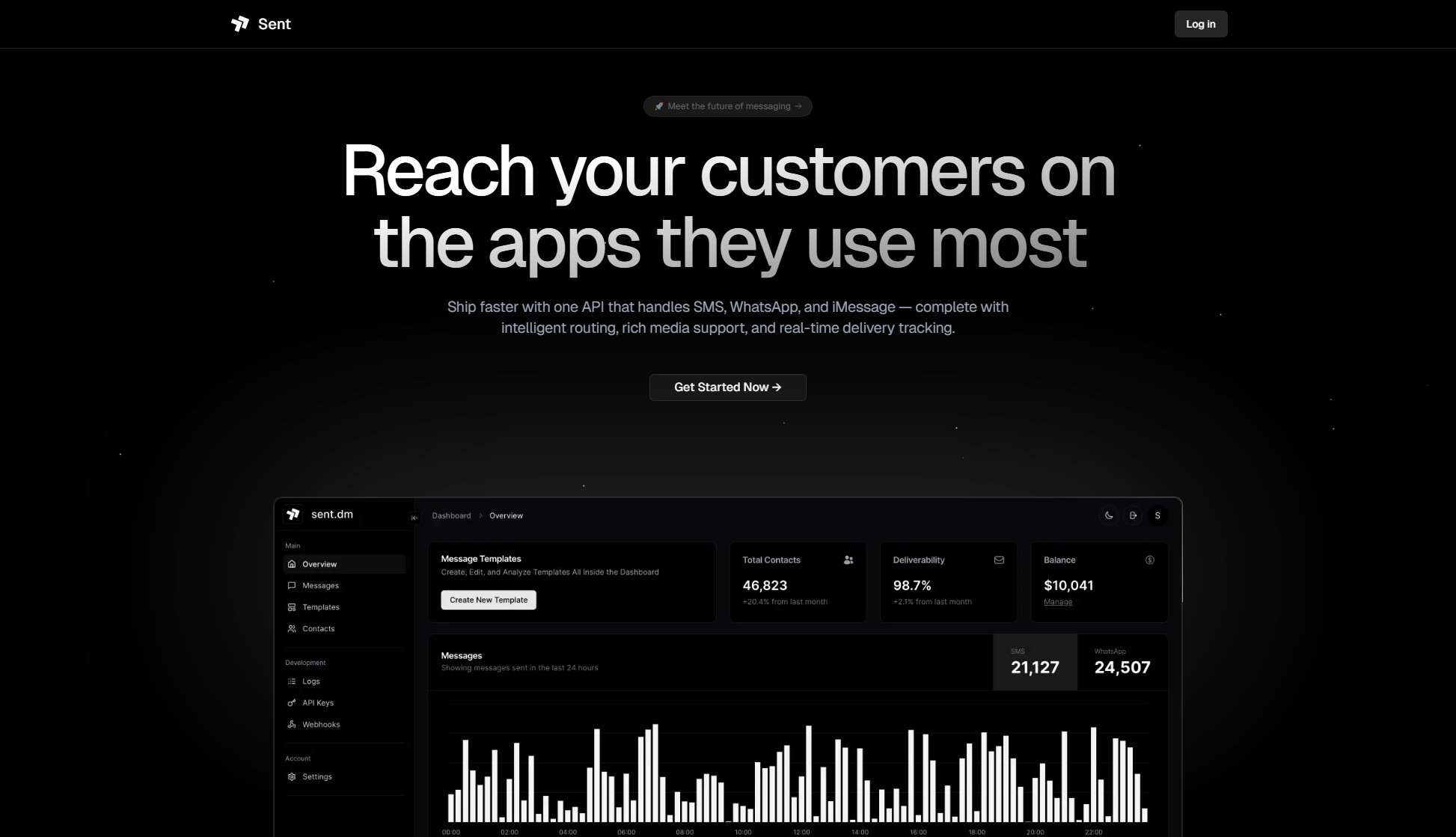 Sent Unified Messaging API Screenshot Sent Unified Messaging API Screenshot