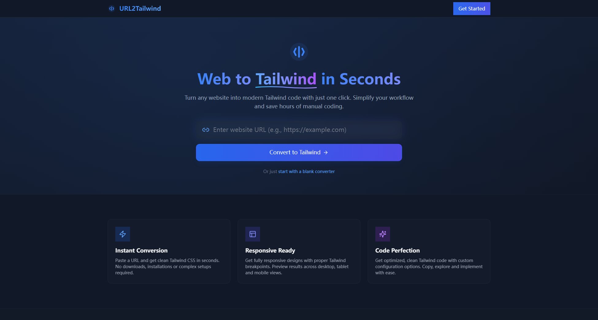URL2Tailwind URL2Tailwind Interface & Screenshots URL2Tailwind URL2Tailwind Interface & Screenshots