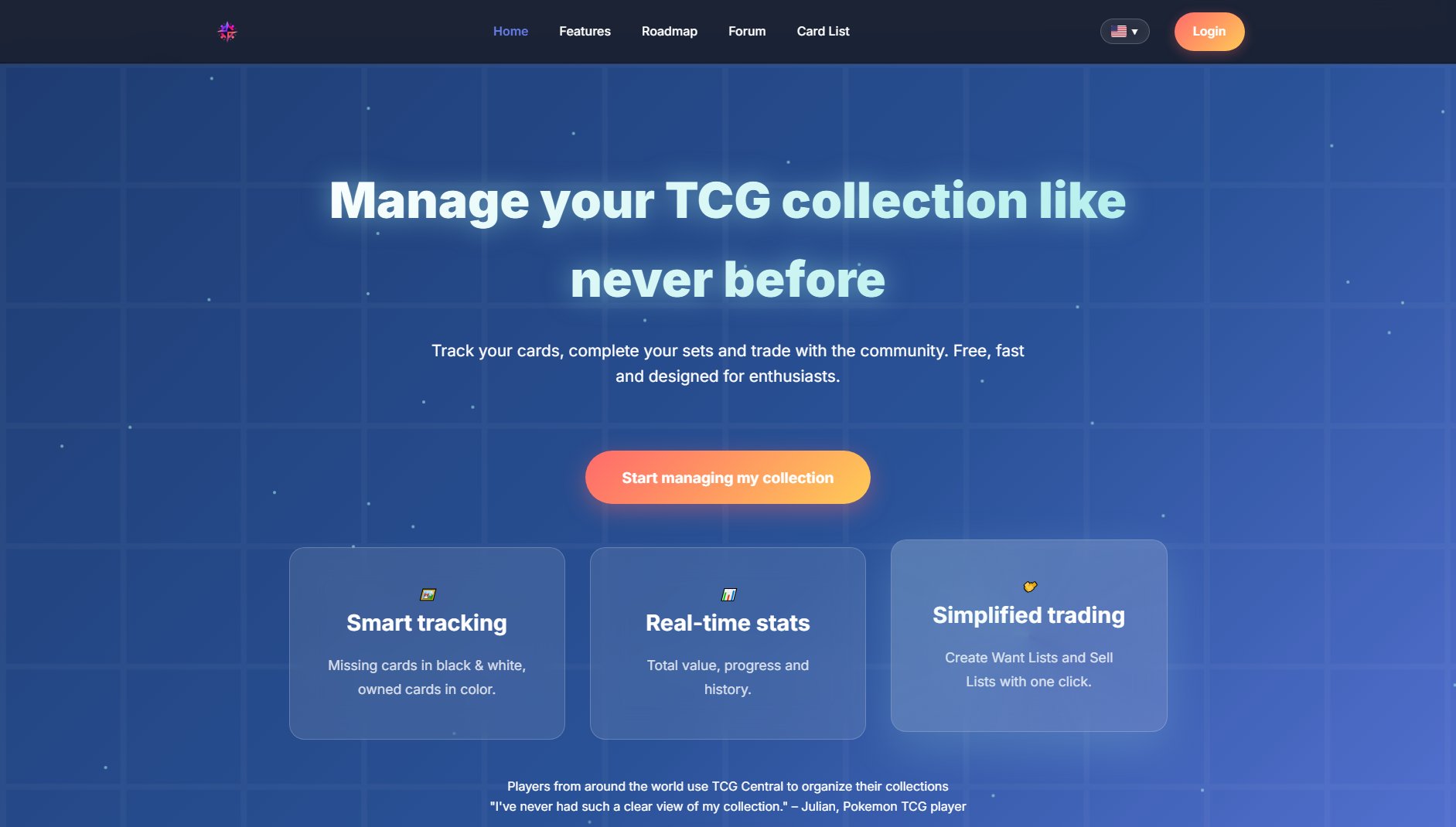 TCG Central Screenshot TCG Central Screenshot