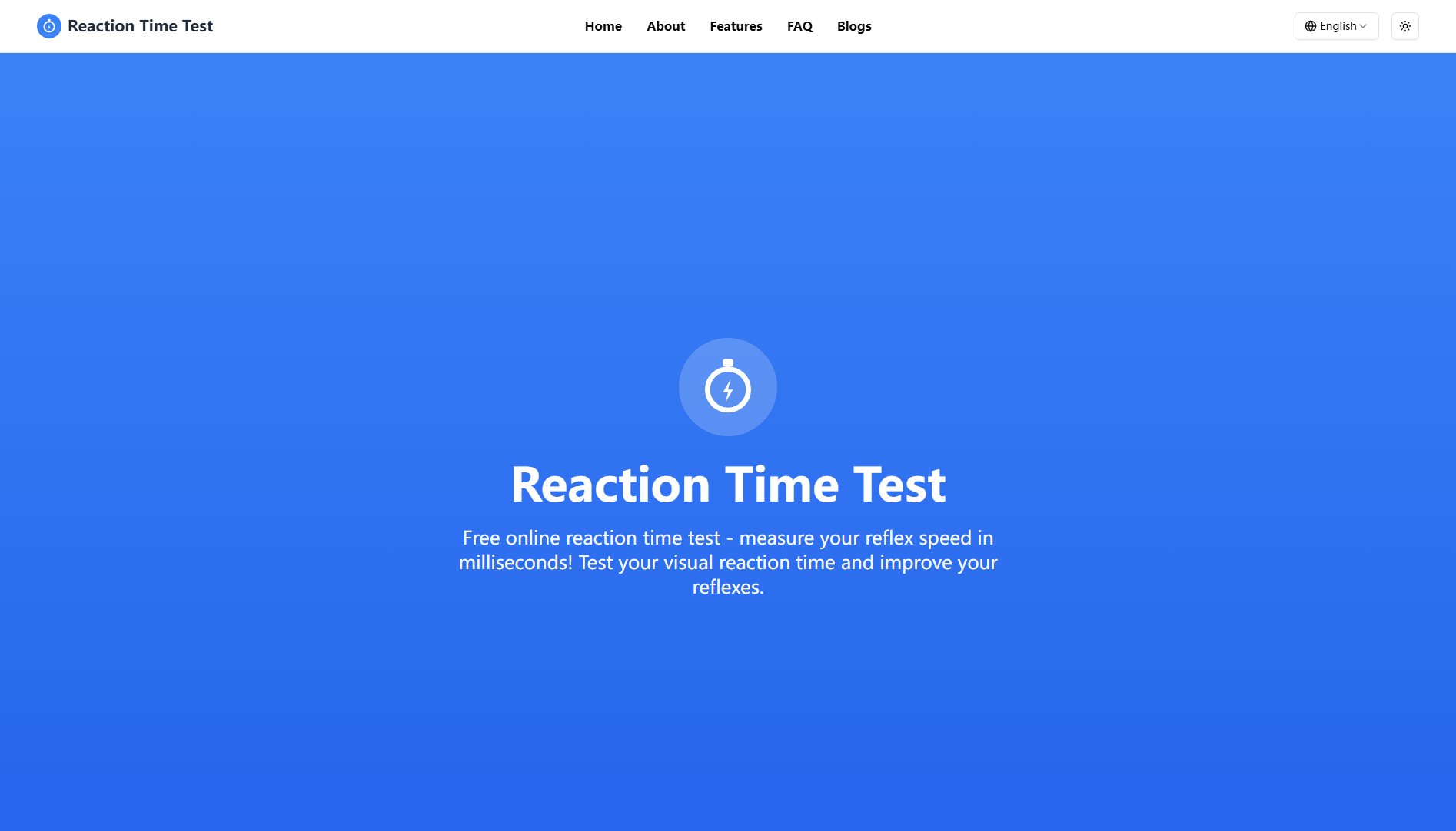 Reaction Time Test Reaction Time Test Interface & Screenshots Reaction Time Test Reaction Time Test Interface & Screenshots