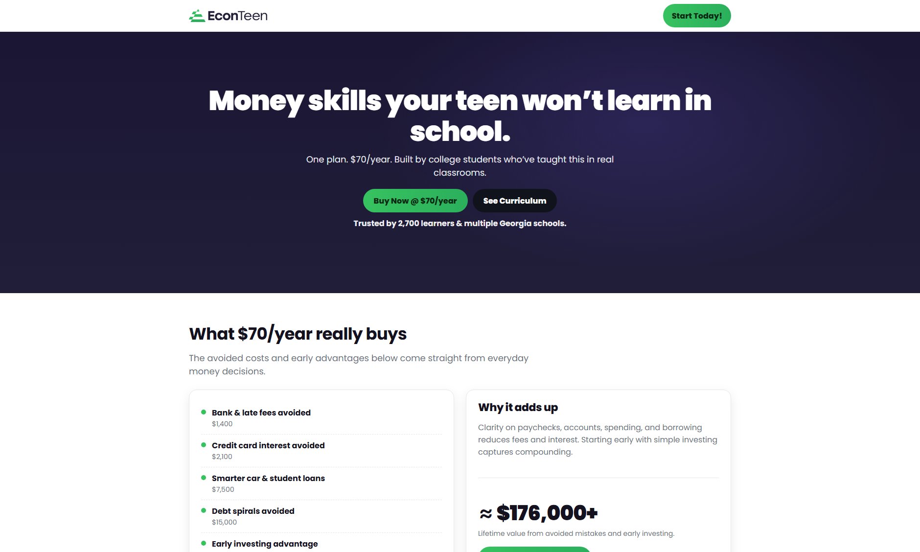 EconTeen EconTeen Interface & Screenshots