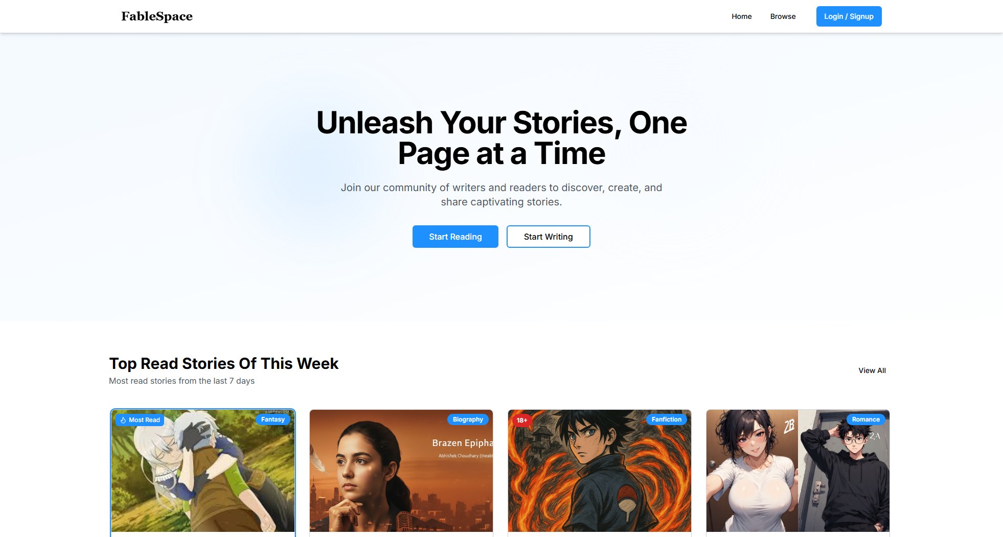 FableSpace FableSpace Interface & Screenshots