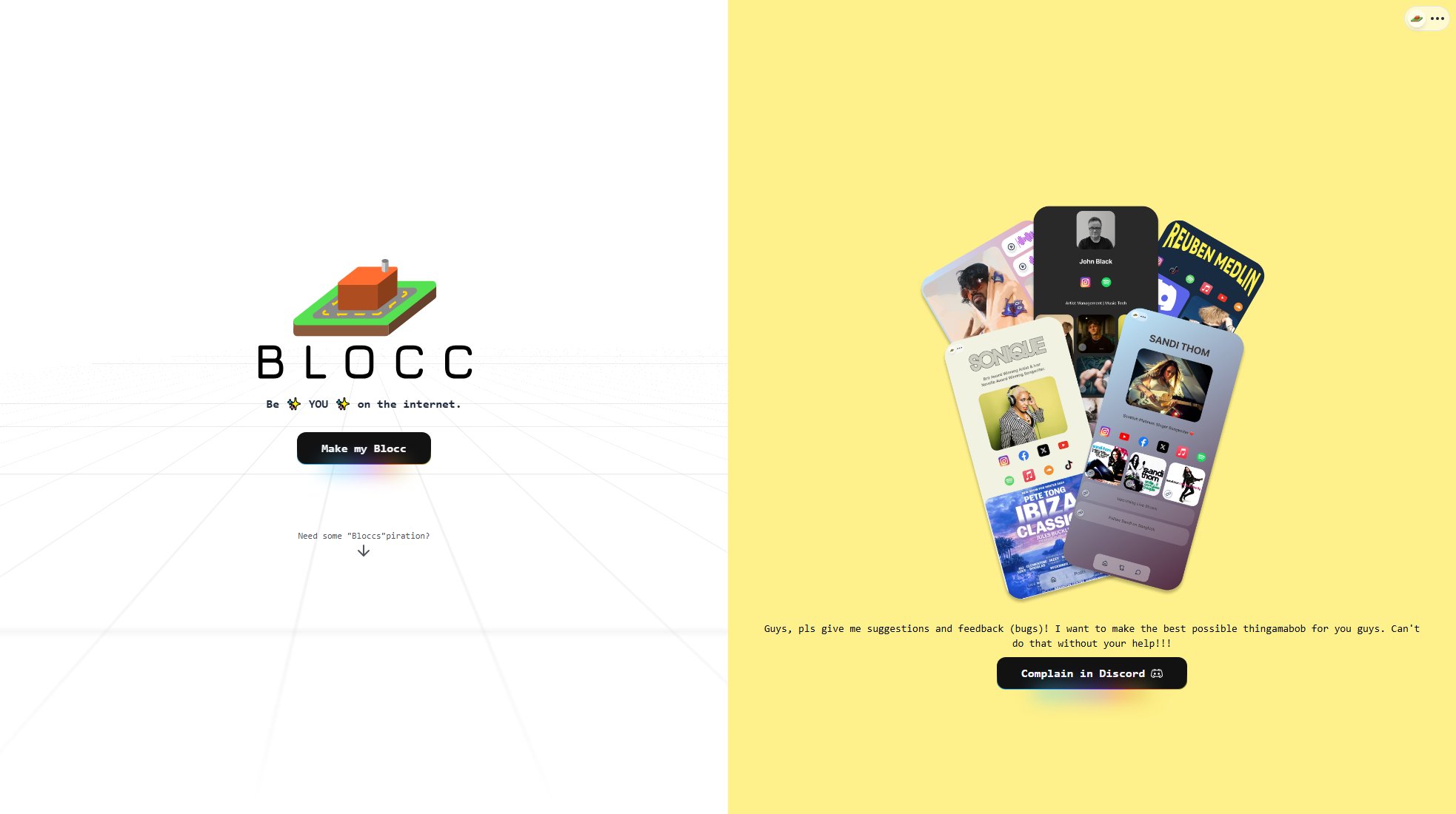 Blocc Blocc Interface & Screenshots