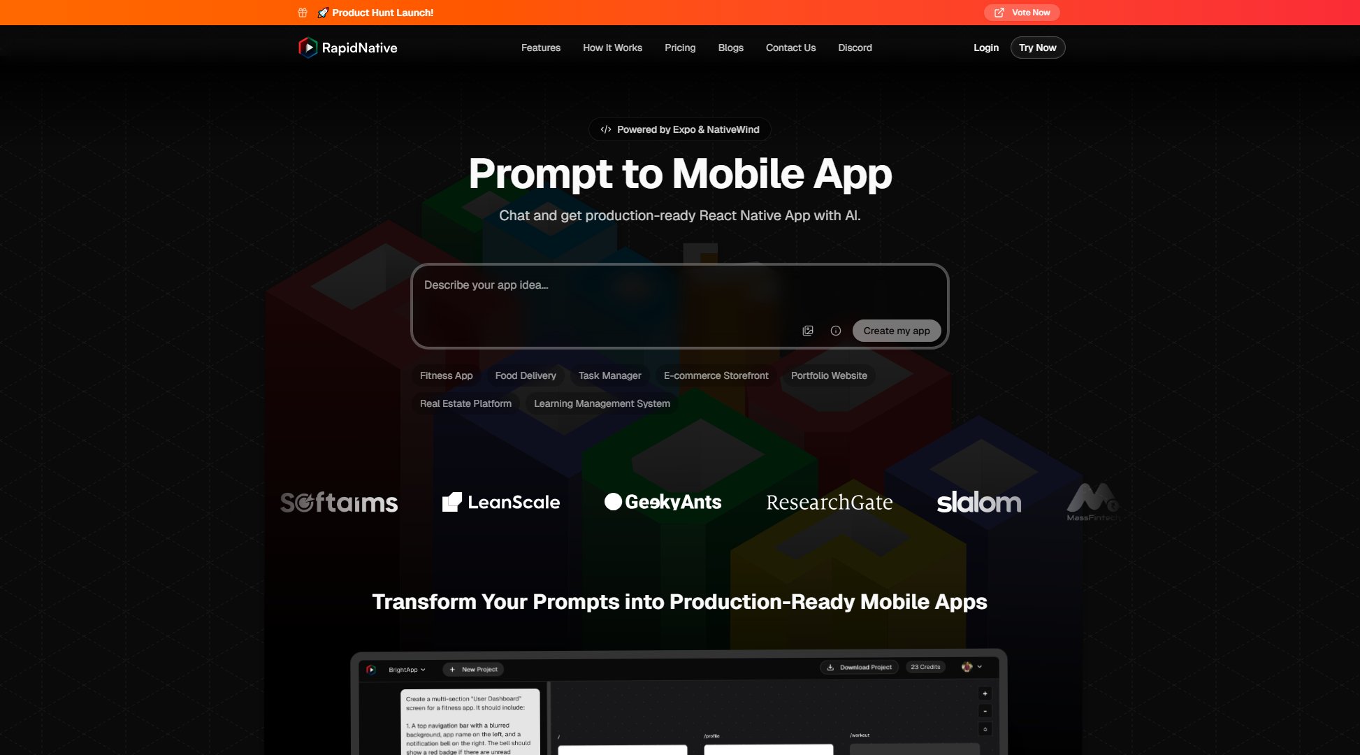 RapidNative Screenshot