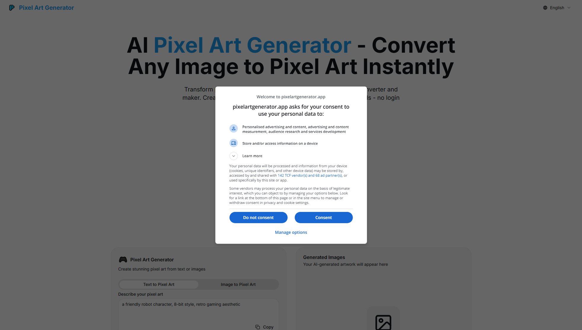 AI Pixel Art Generator Screenshot