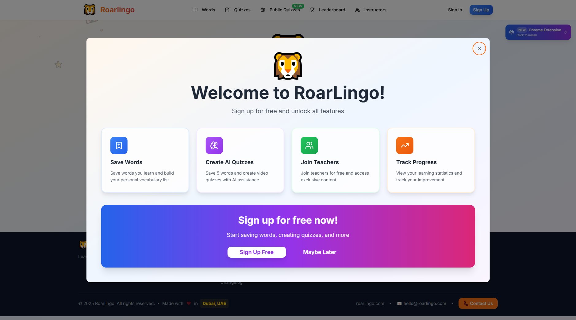 RoarLingo RoarLingo Interface & Screenshots