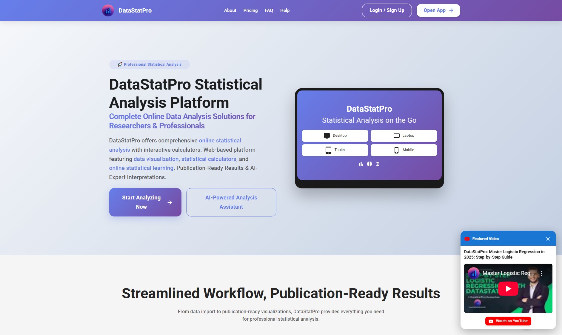 DataStatPro DataStatPro Interface & Screenshots DataStatPro DataStatPro Interface & Screenshots