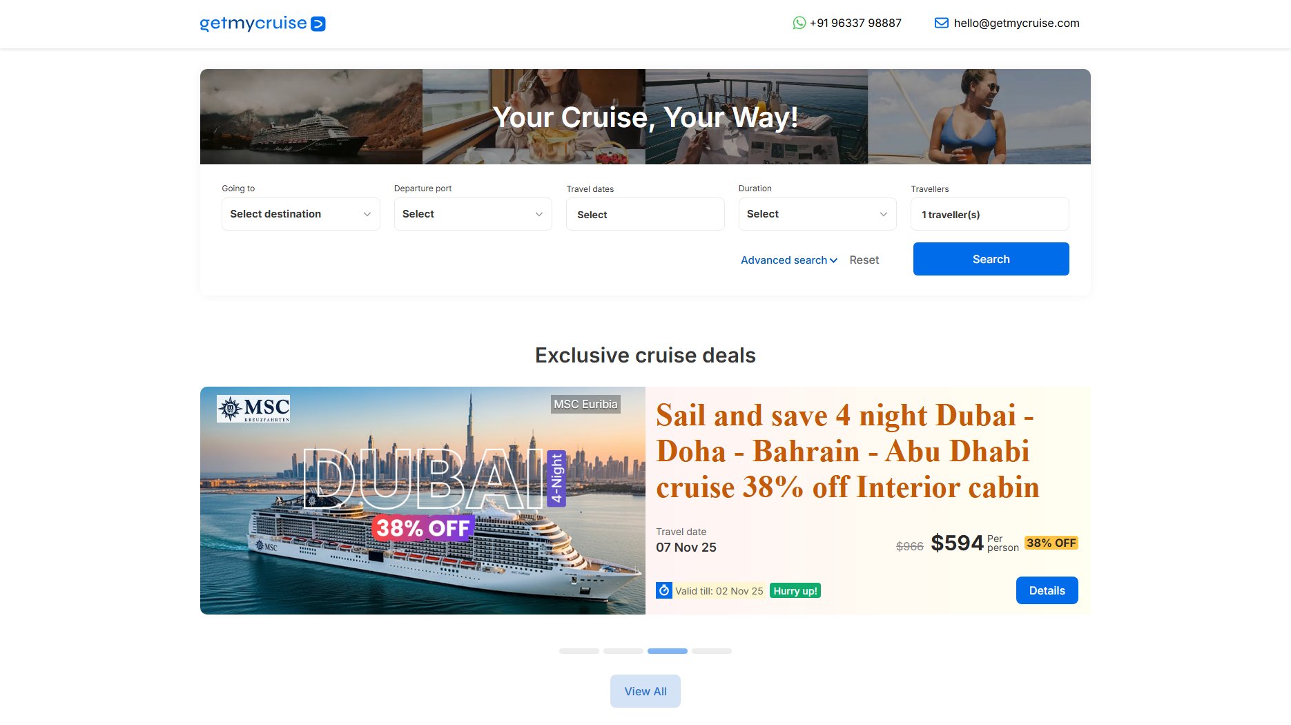 GetMyCruise GetMyCruise Interface & Screenshots
