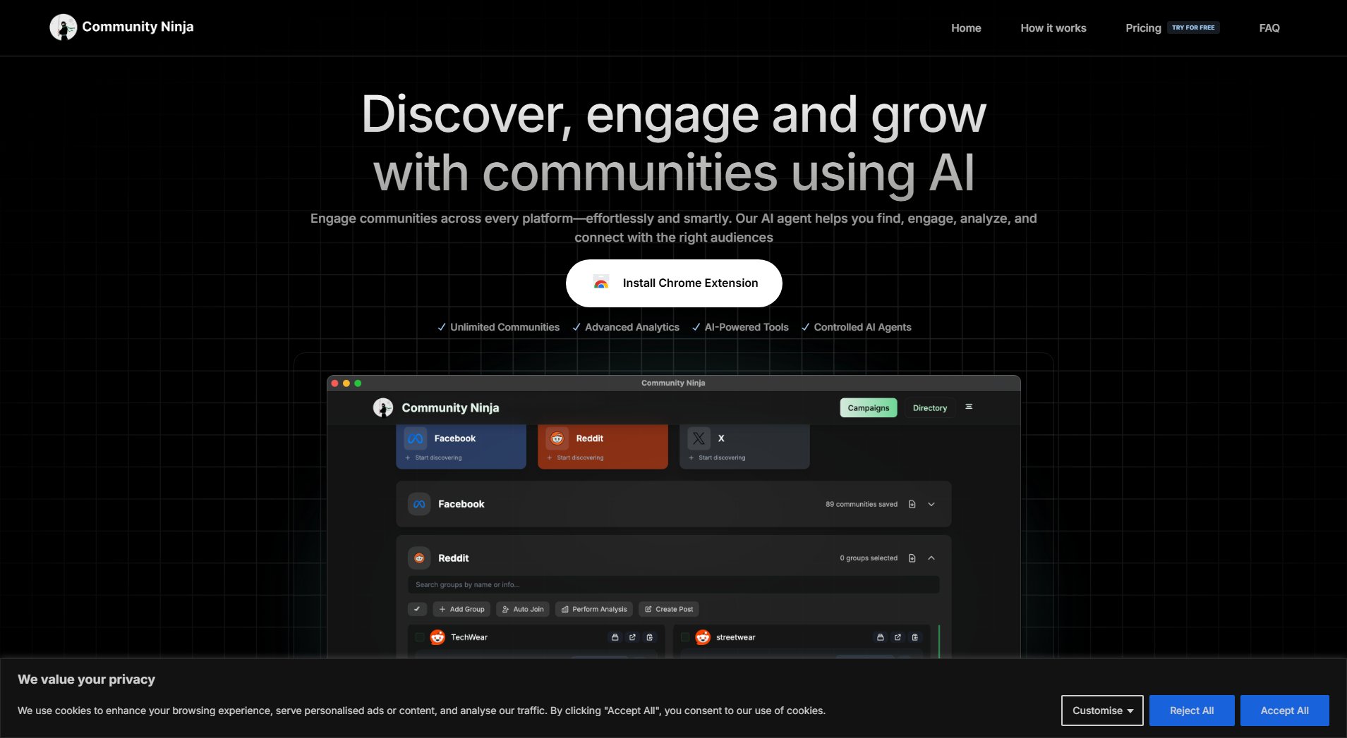 Community Ninja Community Ninja Interface & Screenshots