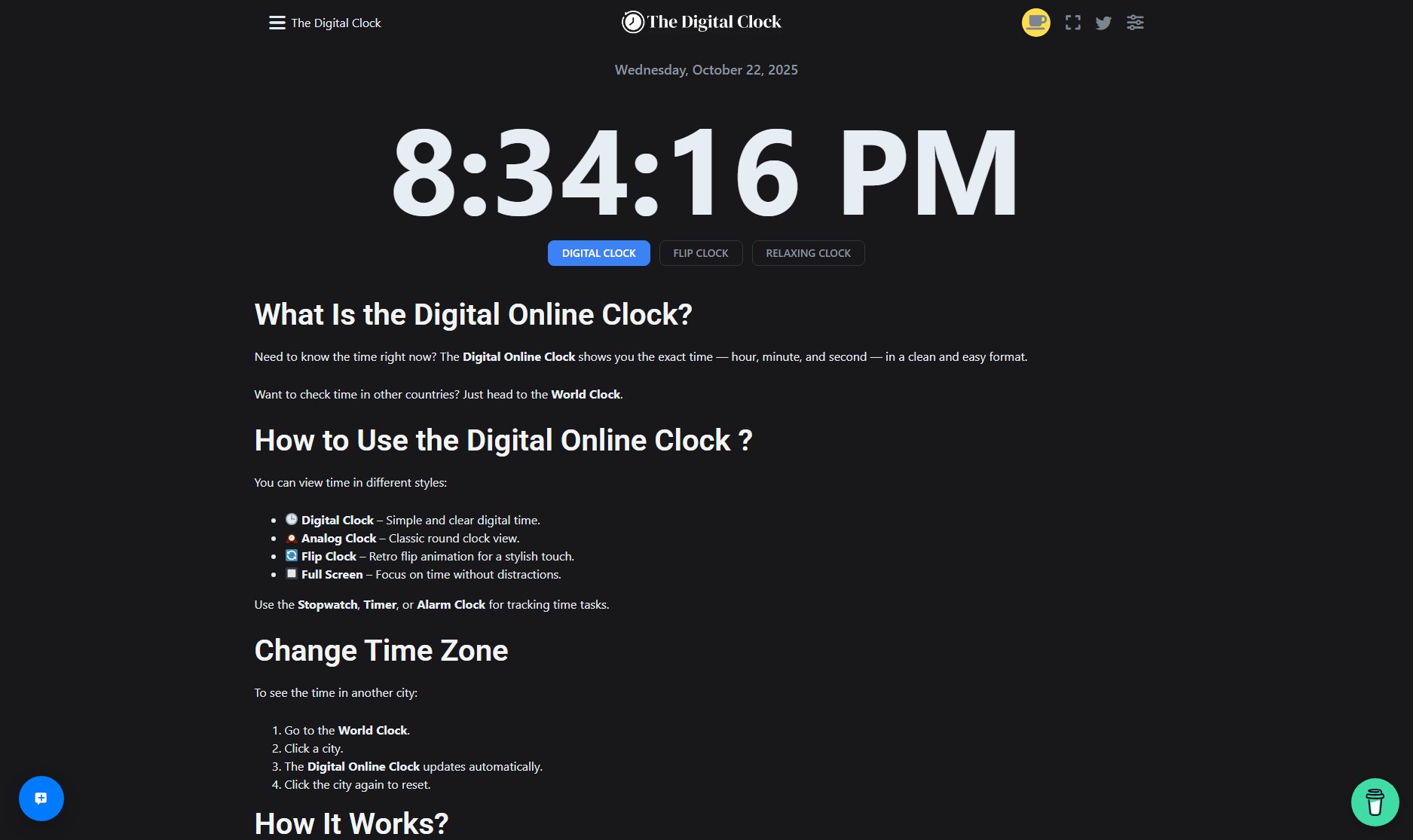 The Digital Clock The Digital Clock Interface & Screenshots
