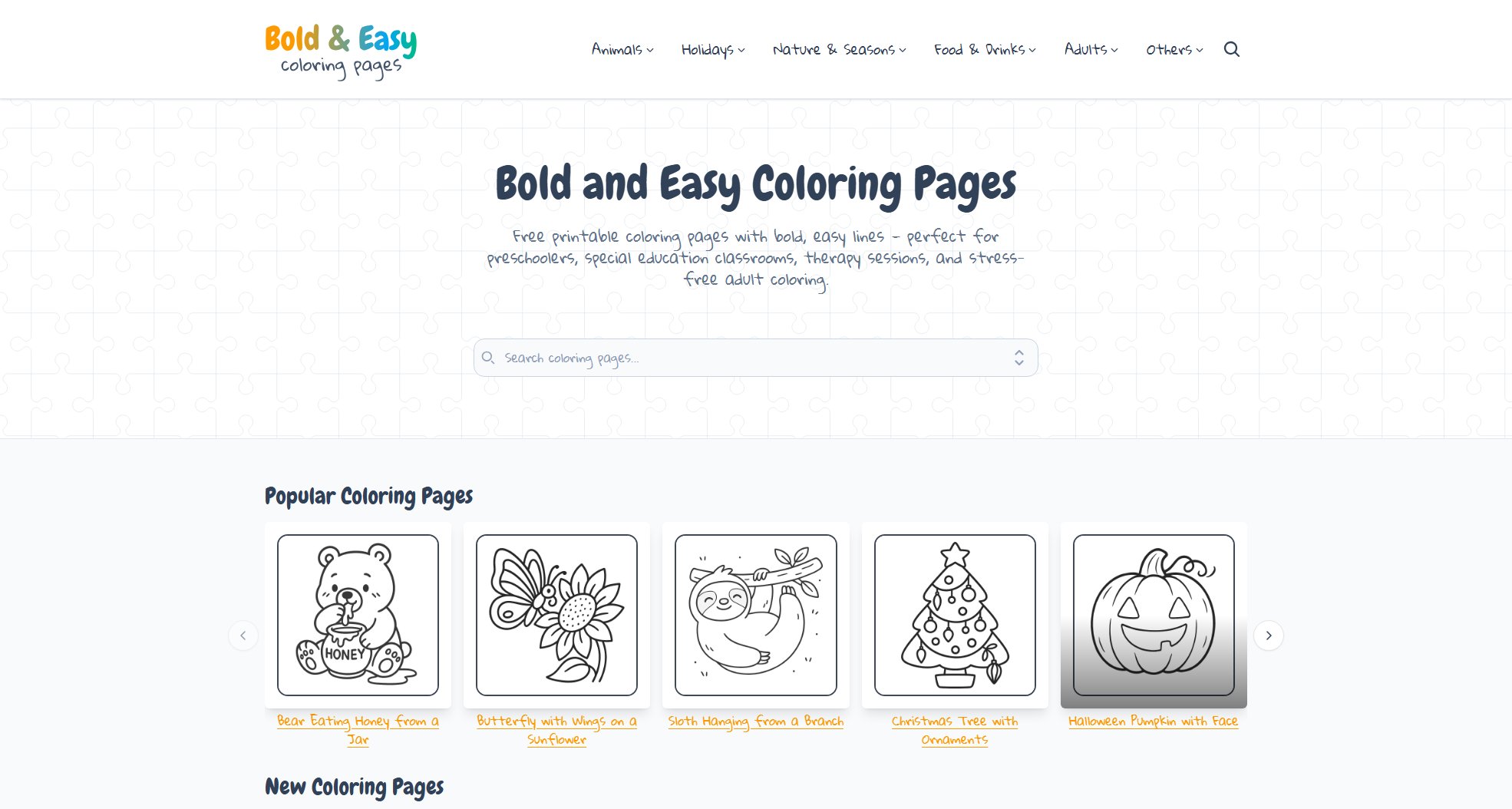Bold and Easy Coloring Pages Bold and Easy Coloring Pages Interface & Screenshots