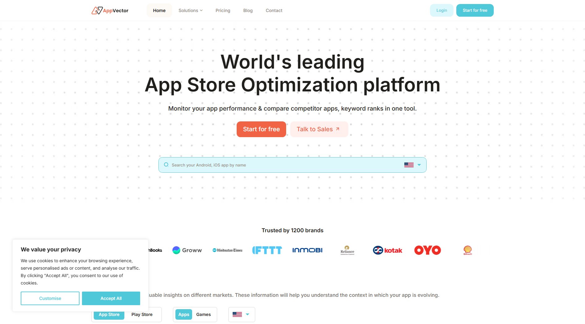 AppVector.io AppVector.io Interface & Screenshots