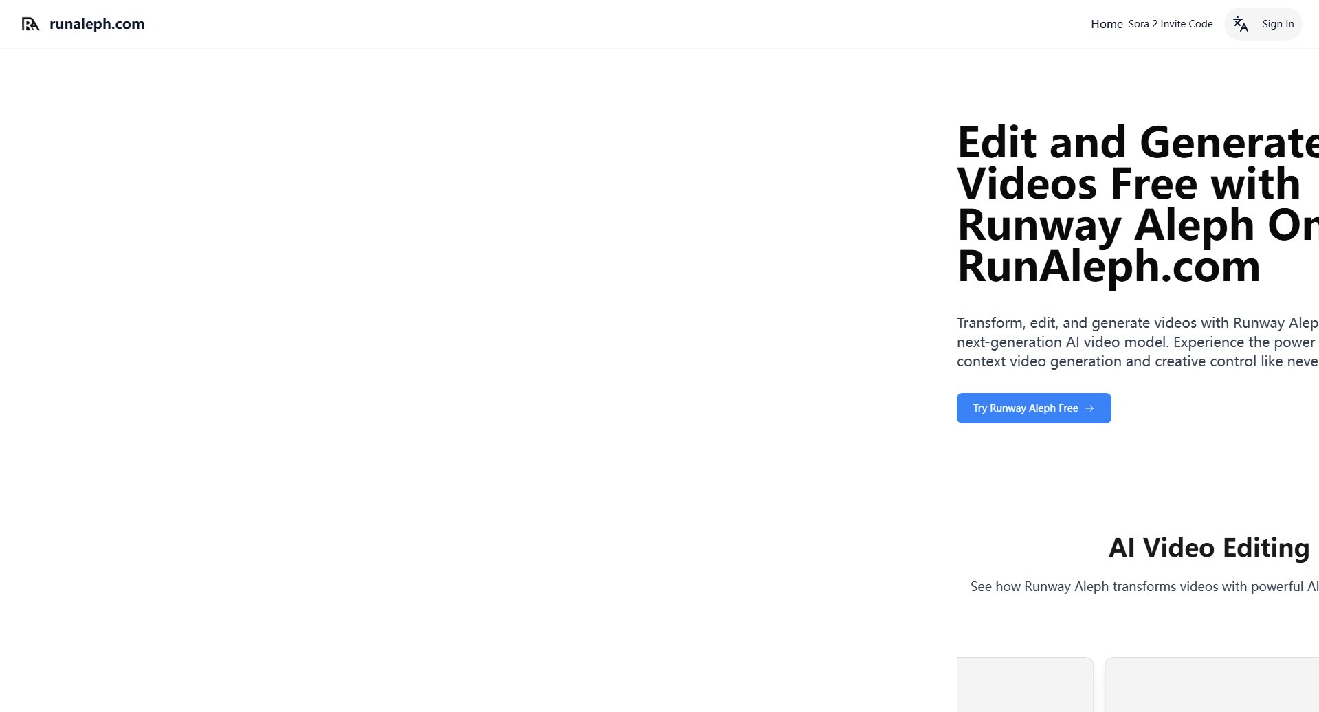 Runway Aleph Runway Aleph Interface & Screenshots Runway Aleph Runway Aleph Interface & Screenshots
