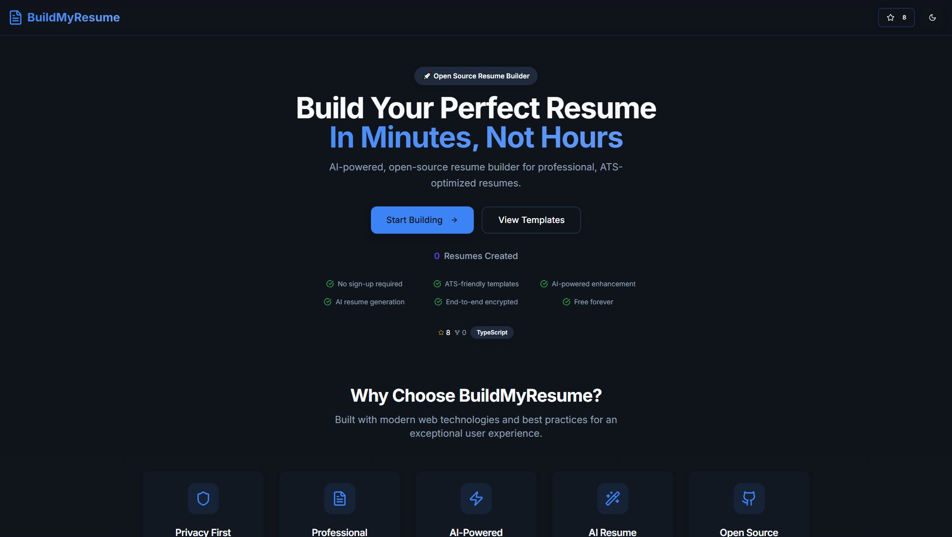 BuildMyResume Screenshot