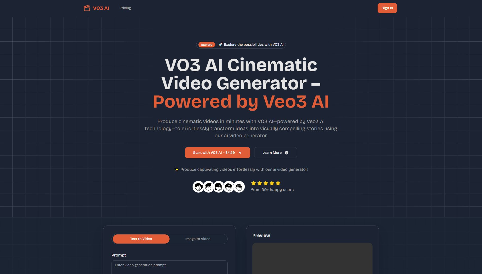 VO3 AI Video Generator VO3 AI Video Generator Interface & Screenshots
